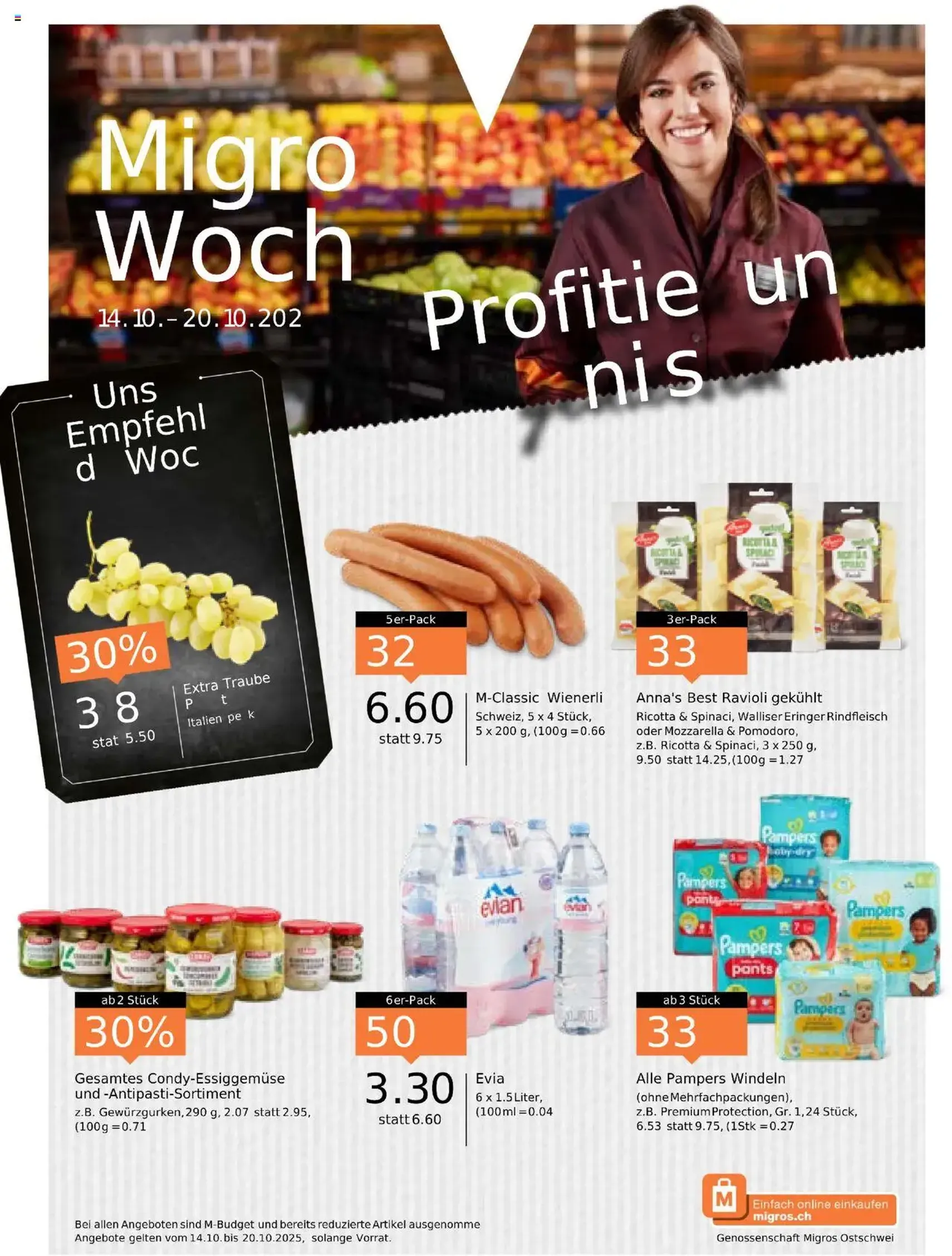Migros Aktionen - Gültiger Prospekt ab 14.10.2025, Seite 1 von insgesamt 24 Migros Aktionen - Gültiger Prospekt ab 14.10.2025, Seite 1 von insgesamt 24