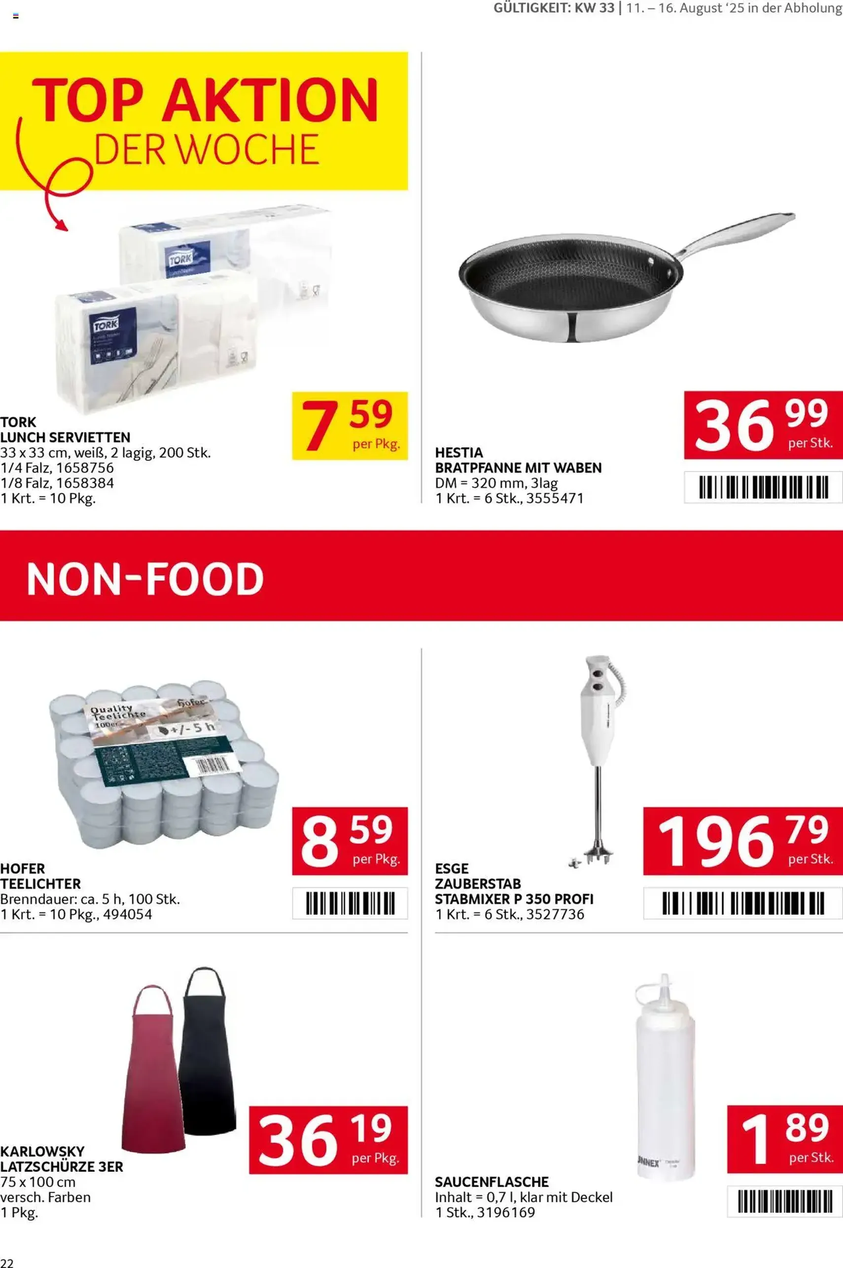 Transgourmet Flugblatt - Gültiger Prospekt ab 10.08.2025, Seite 22 von insgesamt 32 Transgourmet Flugblatt - Gültiger Prospekt ab 10.08.2025, Seite 22 von insgesamt 32