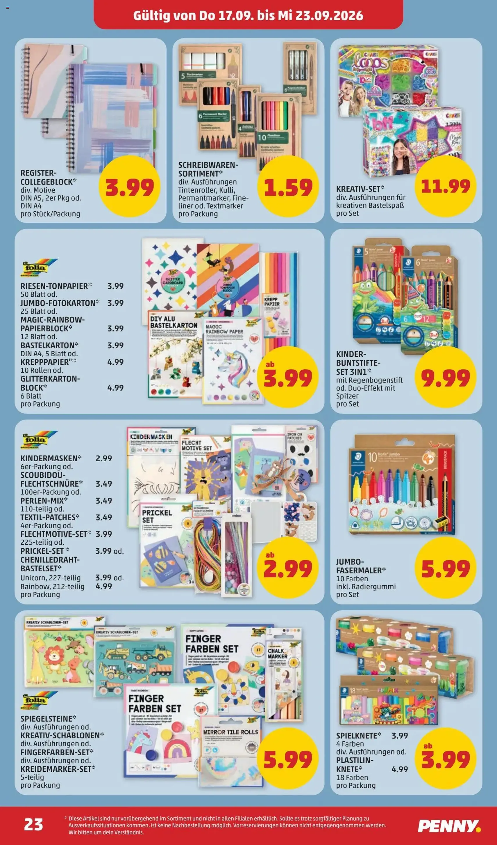 Penny Markt - Flugblatt - Gültiger Prospekt ab 17.09.2026, Seite 23 von insgesamt 28