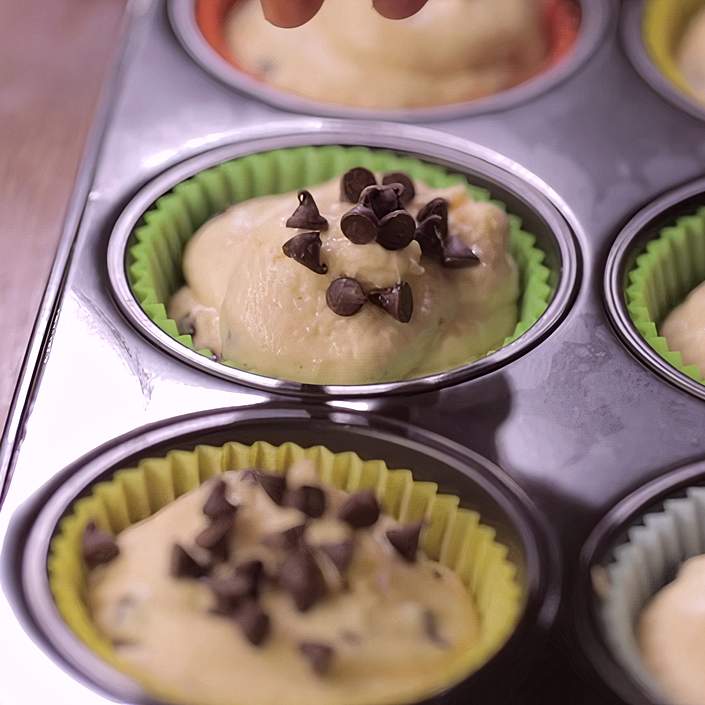 Ricetta muffin morbidi con gocce di cioccolato