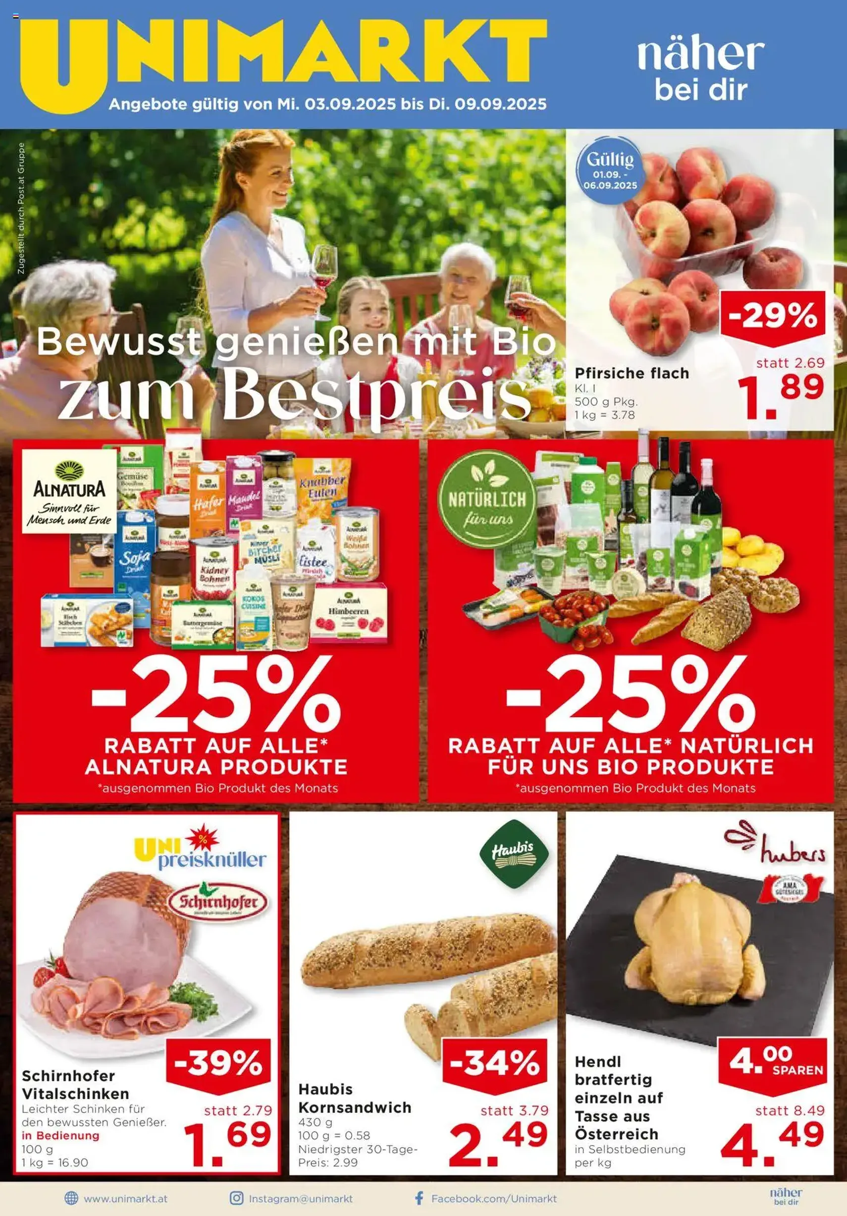 Unimarkt Flugblatt - Gültiger Prospekt ab 03.09.2025, Seite 3 von insgesamt 16 Unimarkt Flugblatt - Gültiger Prospekt ab 03.09.2025, Seite 3 von insgesamt 16