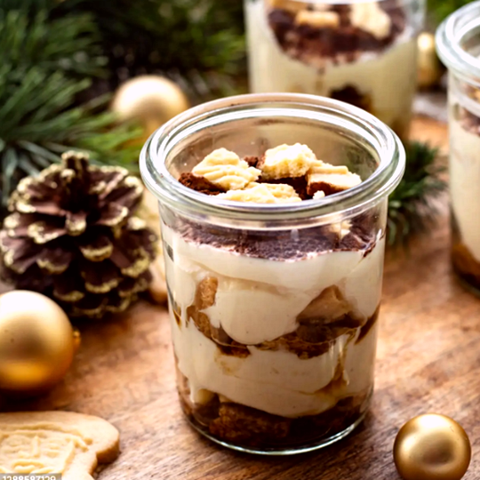 Anteprima ricetta Tiramisù di pan di zenzero in bicchiere dessert di Natale
