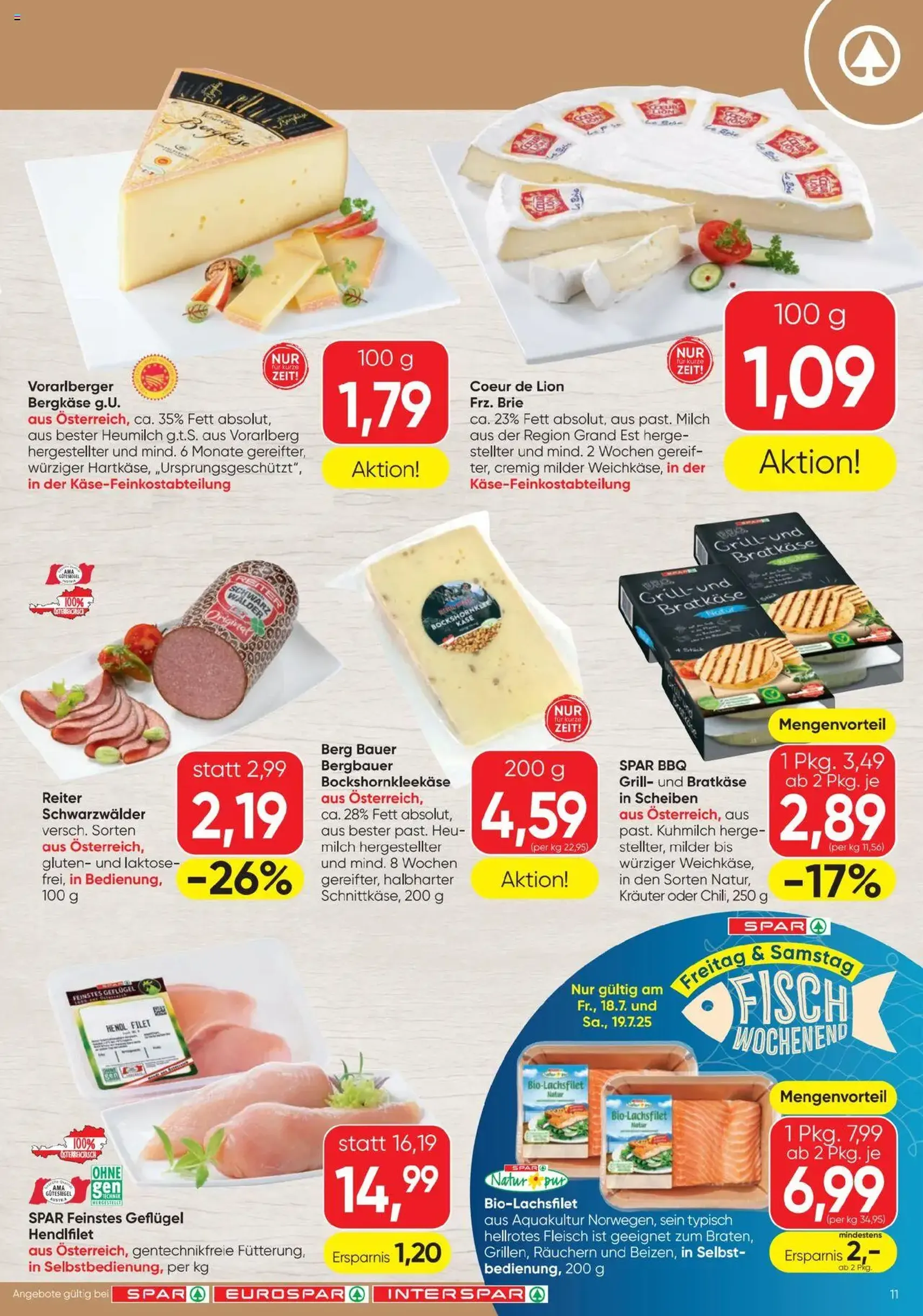 Spar Flugblatt - Gültiger Prospekt ab 17.07.2025, Seite 11 von insgesamt 20 Spar Flugblatt - Gültiger Prospekt ab 17.07.2025, Seite 11 von insgesamt 20