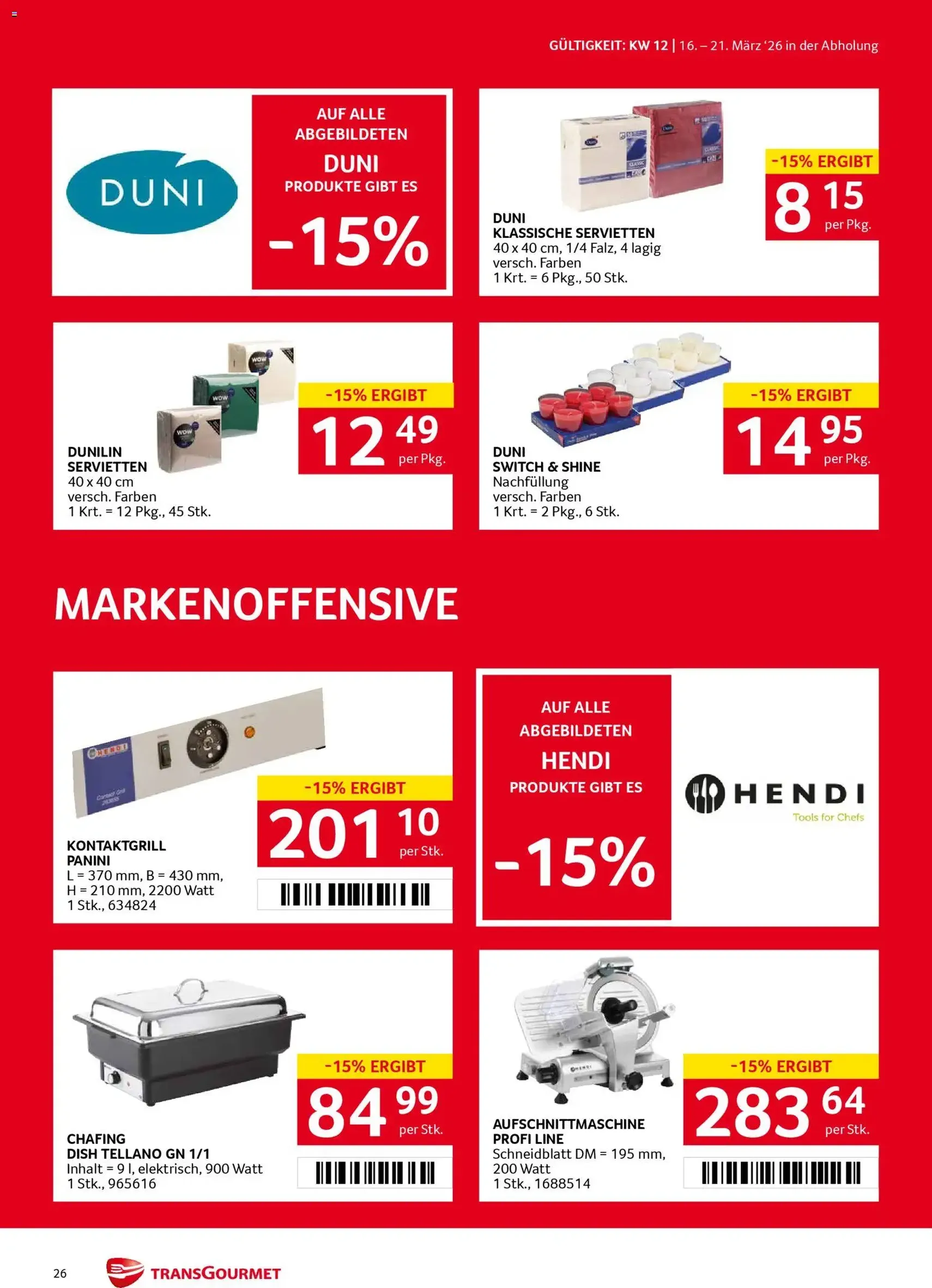 Transgourmet Flugblatt - Gültiger Prospekt ab 16.03.2026, Seite 26 von insgesamt 36