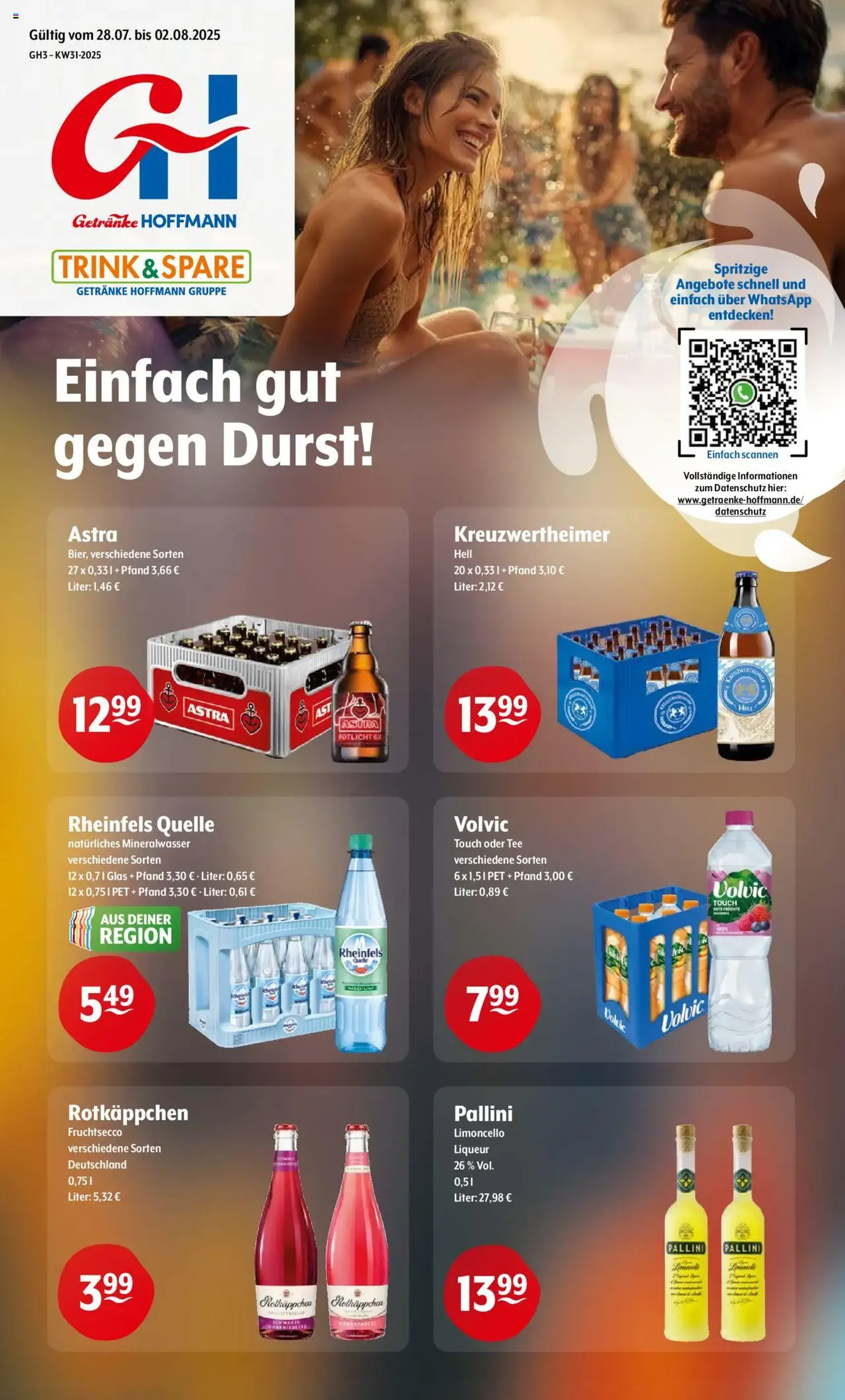 Trink und Spare Prospekt - Gültiger Prospekt ab 28.07.2025, Seite 1 von insgesamt 9