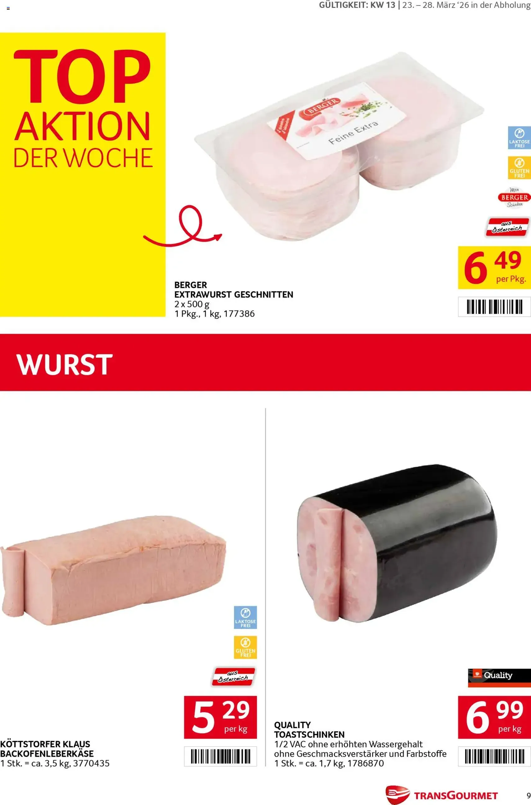Transgourmet Flugblatt - Gültiger Prospekt ab 23.03.2026, Seite 9 von insgesamt 32