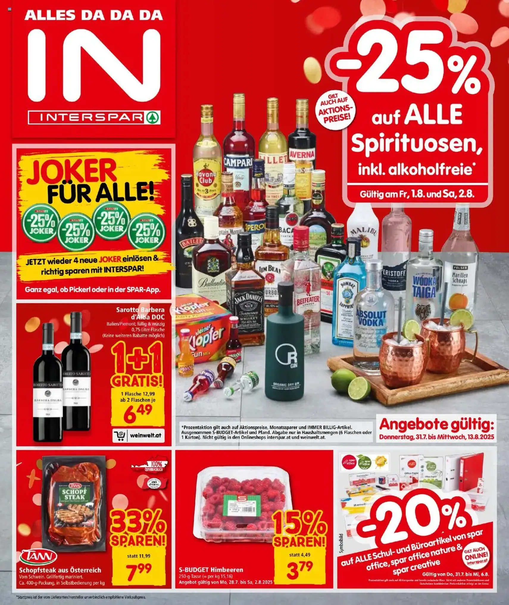 Interspar Flugblatt - Gültiger Prospekt ab 31.07.2025, Seite 1 von insgesamt 20