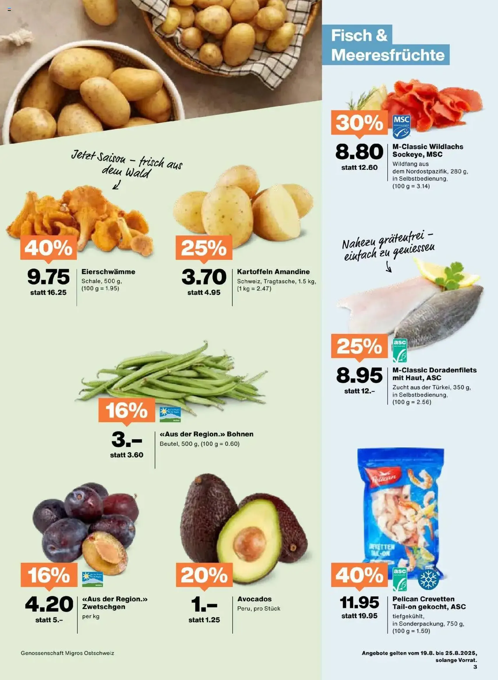 Migros Aktionen - Gültiger Prospekt ab 19.08.2025, Seite 3 von insgesamt 20 Migros Aktionen - Gültiger Prospekt ab 19.08.2025, Seite 3 von insgesamt 20