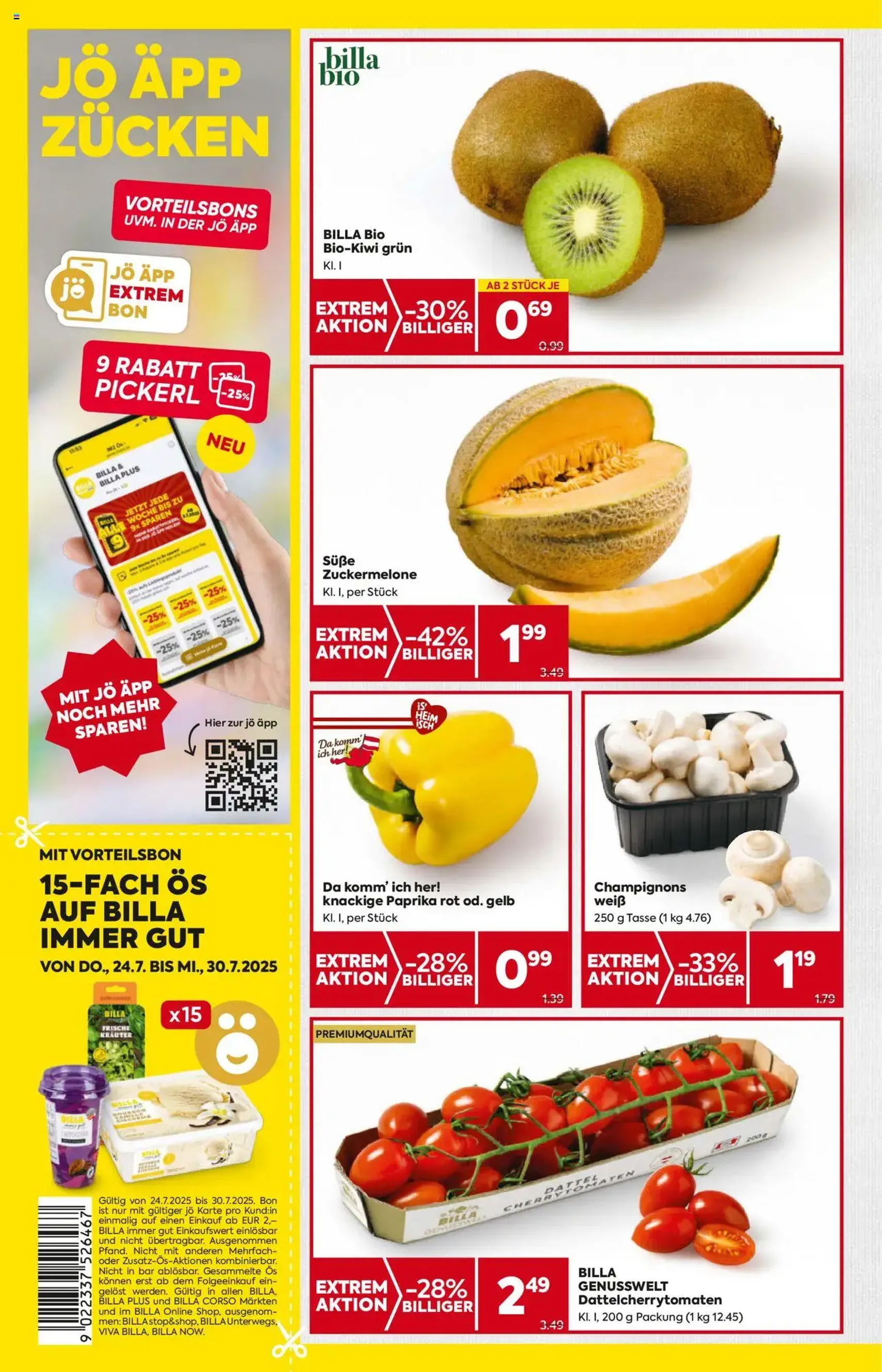Billa Flugblatt - Gültiger Prospekt ab 24.07.2025, Seite 4 von insgesamt 16