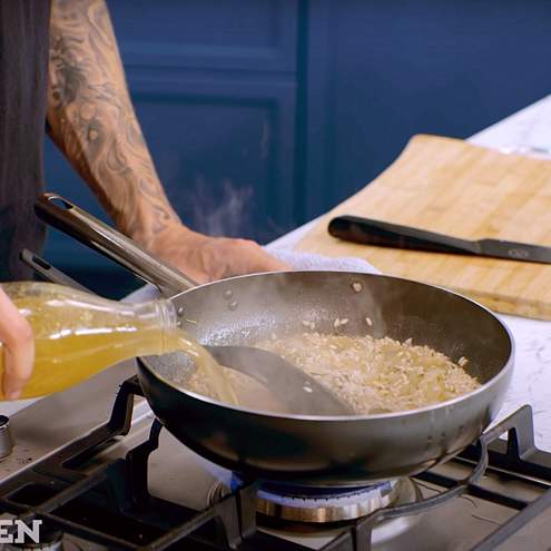 Ricetta facile del risotto alla zucca fatto in casa - procedimento 1