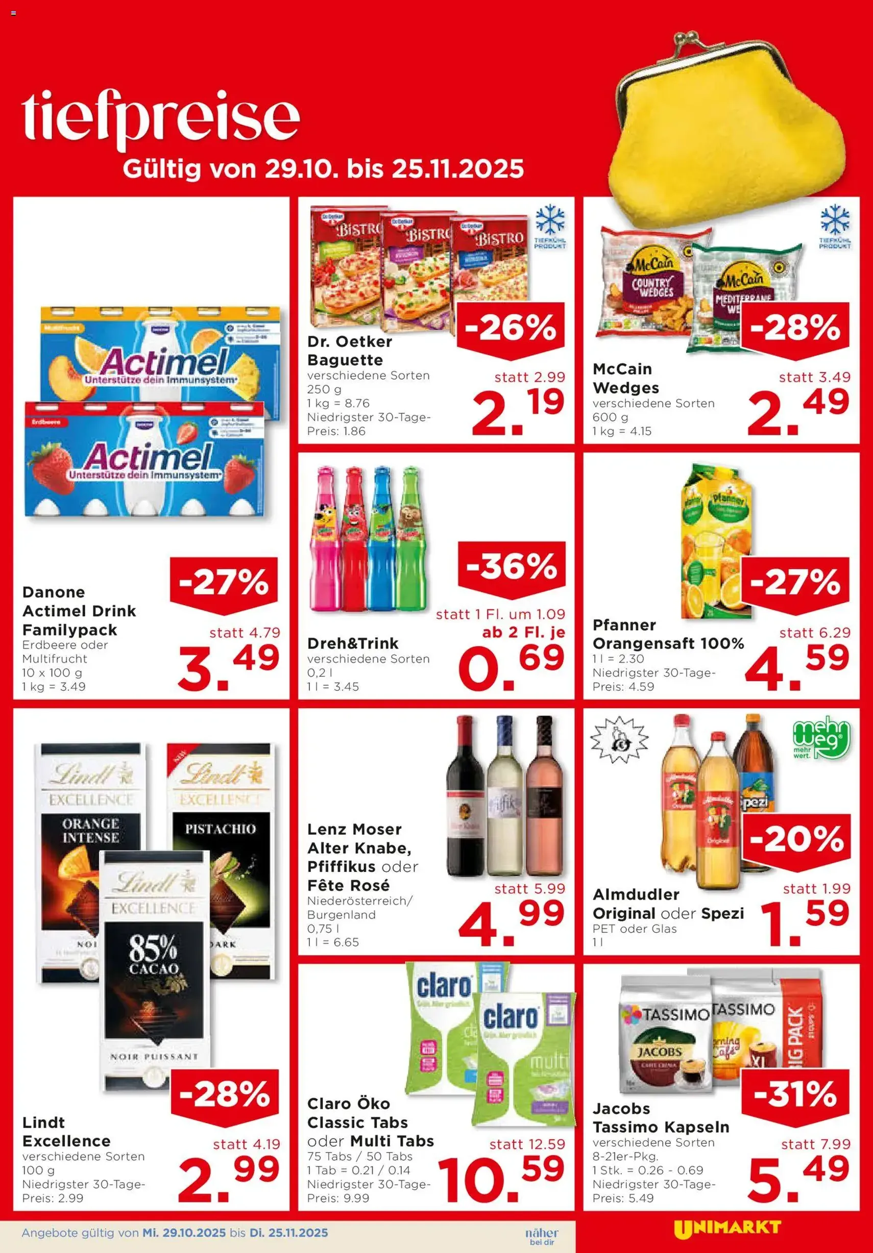Unimarkt Flugblatt - Gültiger Prospekt ab 29.10.2025, Seite 13 von insgesamt 16 Unimarkt Flugblatt - Gültiger Prospekt ab 29.10.2025, Seite 13 von insgesamt 16