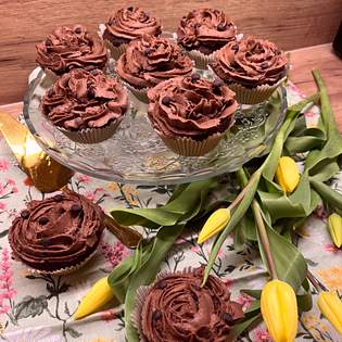 Previsualización de la receta Cupcakes de chocolate y plátano
