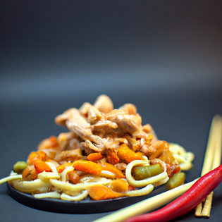 Recipe preview Traditional Chinese Chow Mein with Chicken, Sauce & Veggies