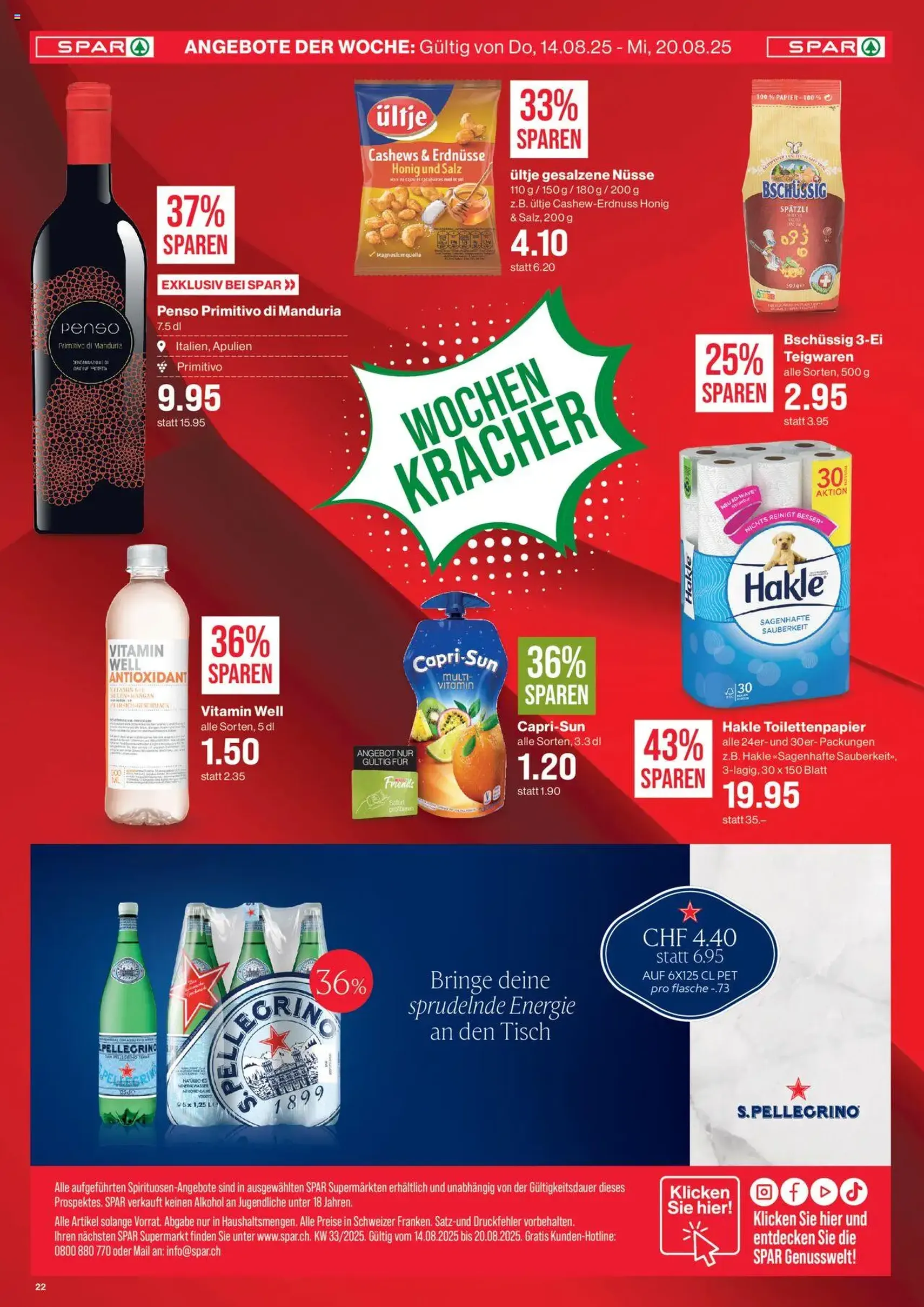 SPAR Aktionen - Gültiger Prospekt ab 14.08.2025, Seite 22 von insgesamt 22 SPAR Aktionen - Gültiger Prospekt ab 14.08.2025, Seite 22 von insgesamt 22
