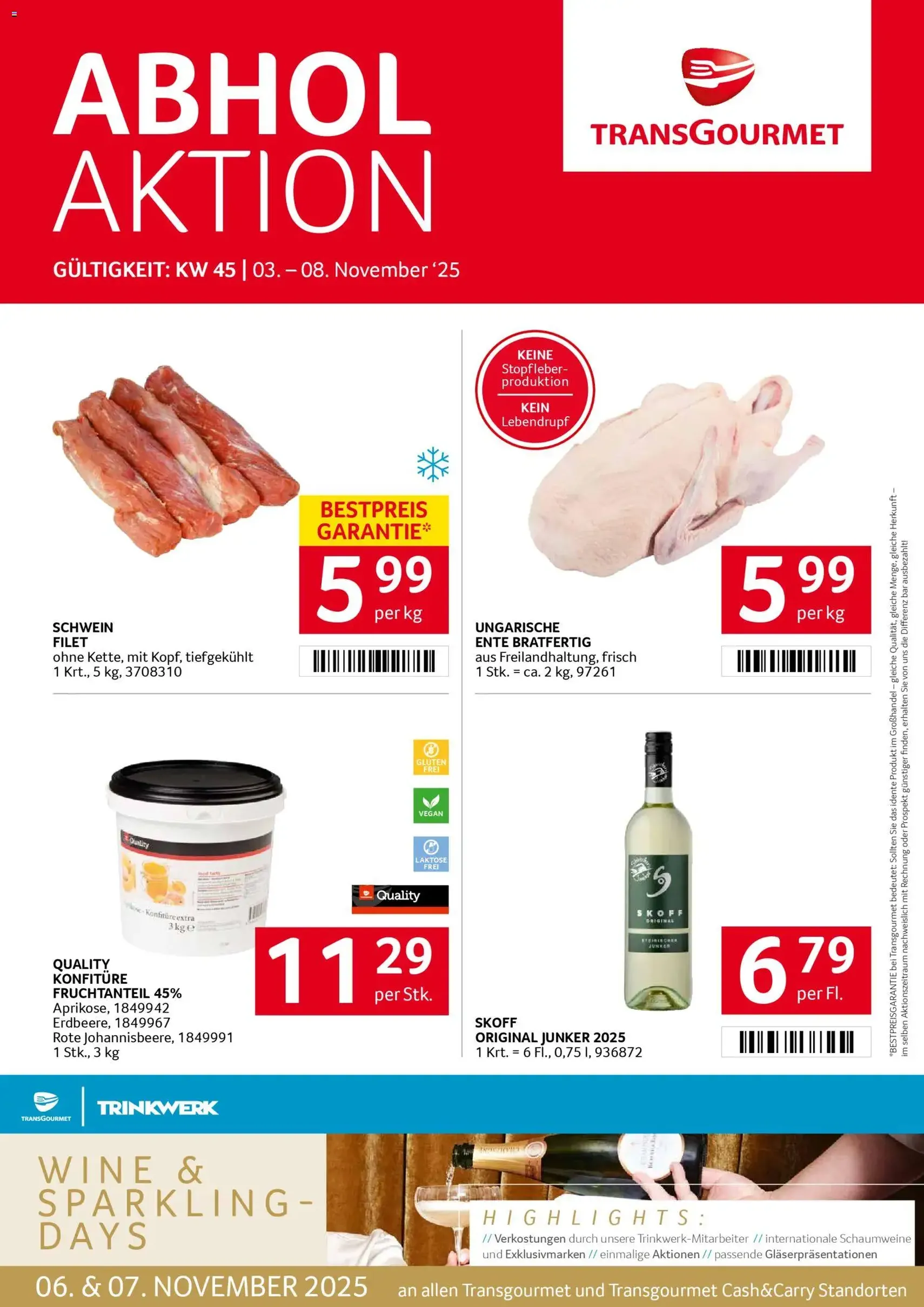 Transgourmet Flugblatt - Gültiger Prospekt ab 03.11.2025, Seite 1 von insgesamt 36