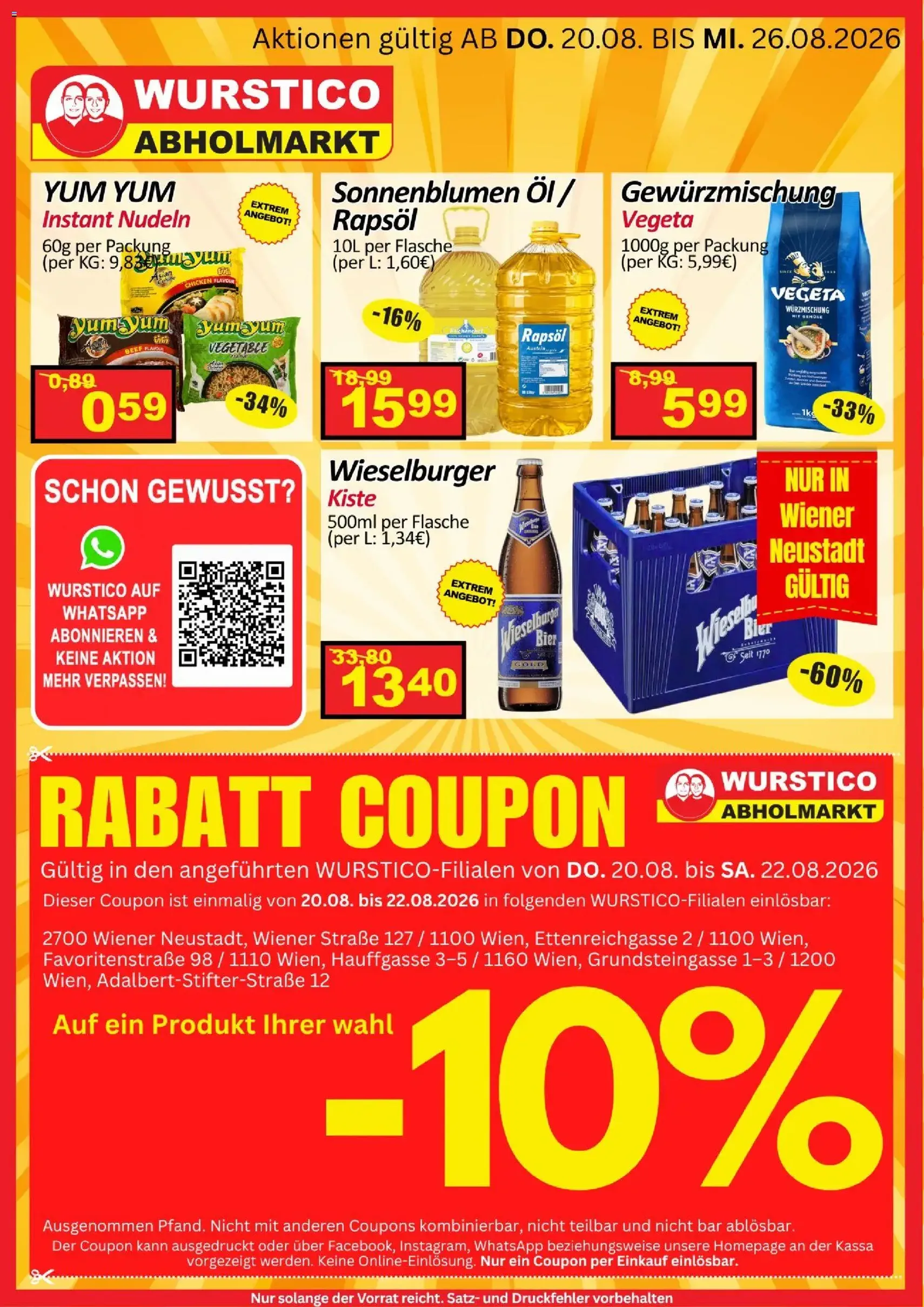 Wurstico Abholmarkt Flugblatt - Gültiger Prospekt ab 20.08.2026, Seite 3 von insgesamt 4