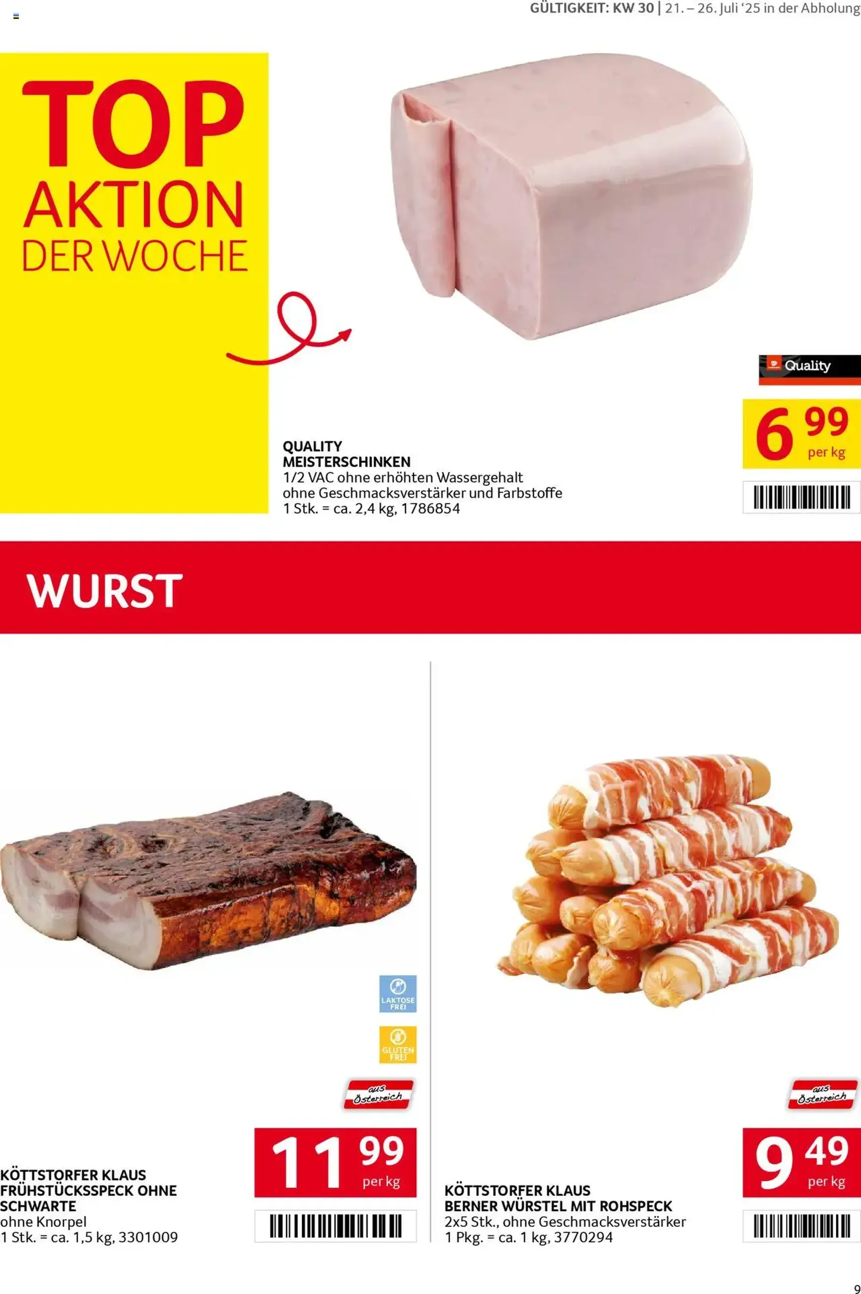 Transgourmet Flugblatt - Gültiger Prospekt ab 20.07.2025, Seite 9 von insgesamt 28 Transgourmet Flugblatt - Gültiger Prospekt ab 20.07.2025, Seite 9 von insgesamt 28