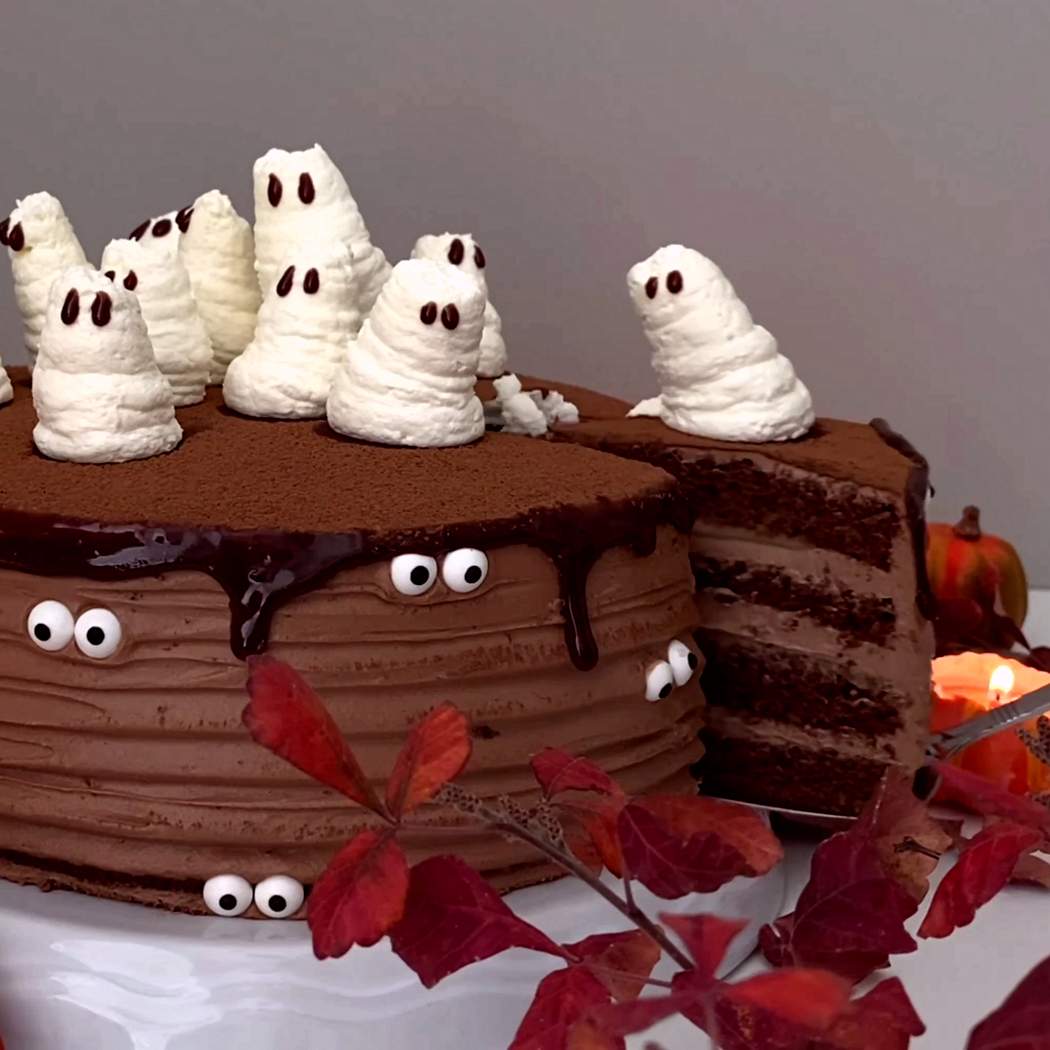 Csokoládé-kávés tort Halloween