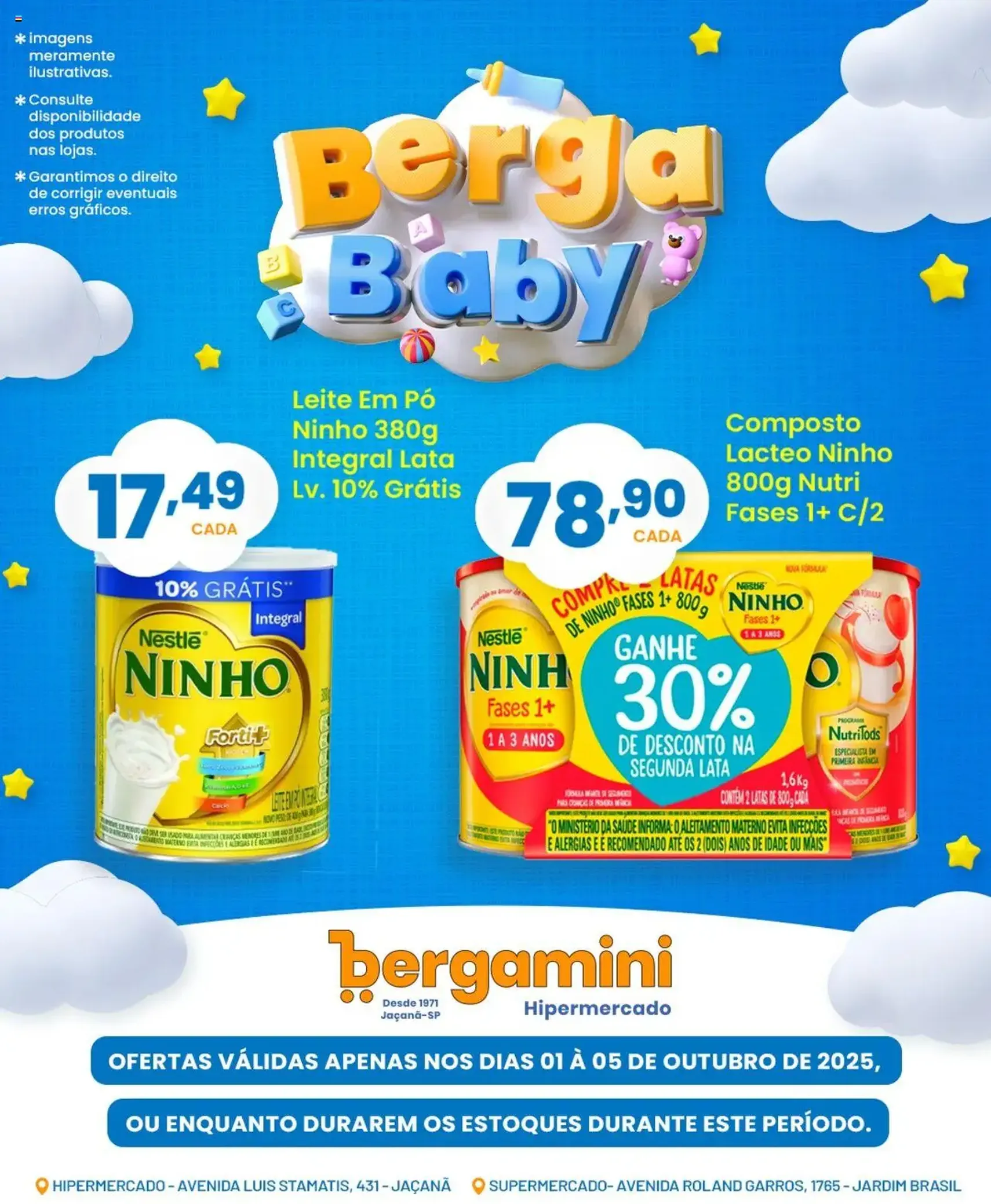 Supermercado Bergamini - Ofertas Berga Baby - folheto válido a partir de 01/10/2025 página 1 de 7