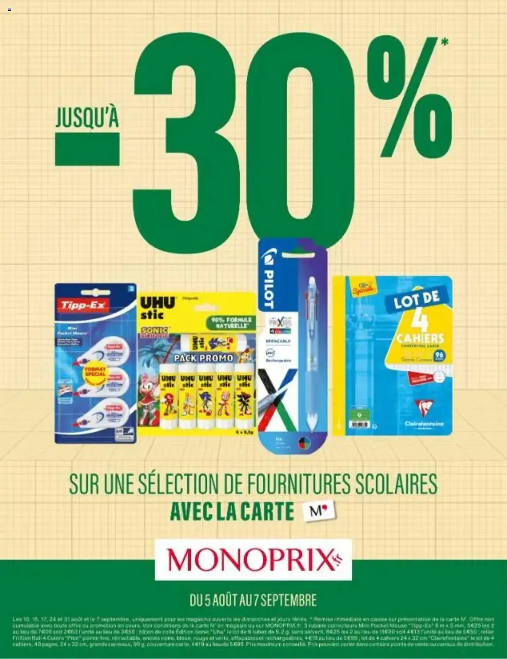 Monoprix catalogue guide de rentrée - brochure valable à partir du 05/08/2025, page 1 sur 42