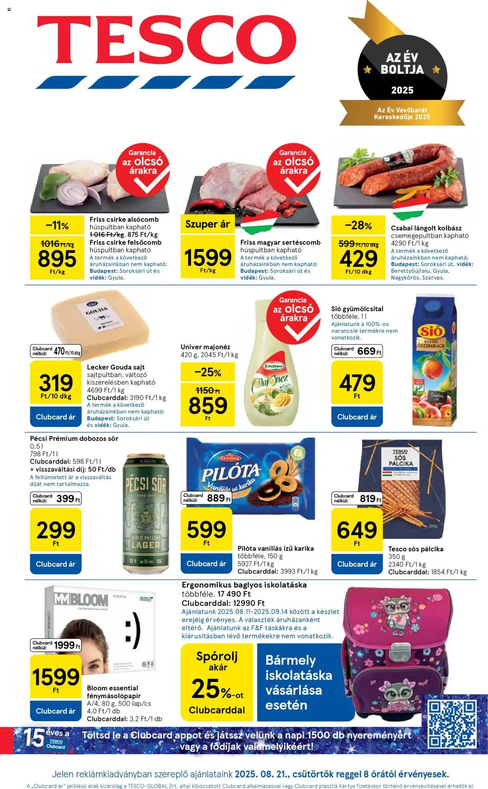 Tesco Hipermarket - Akciós újság - 2025.08.21. érvényes szórólap 1 oldal 32 oldalból