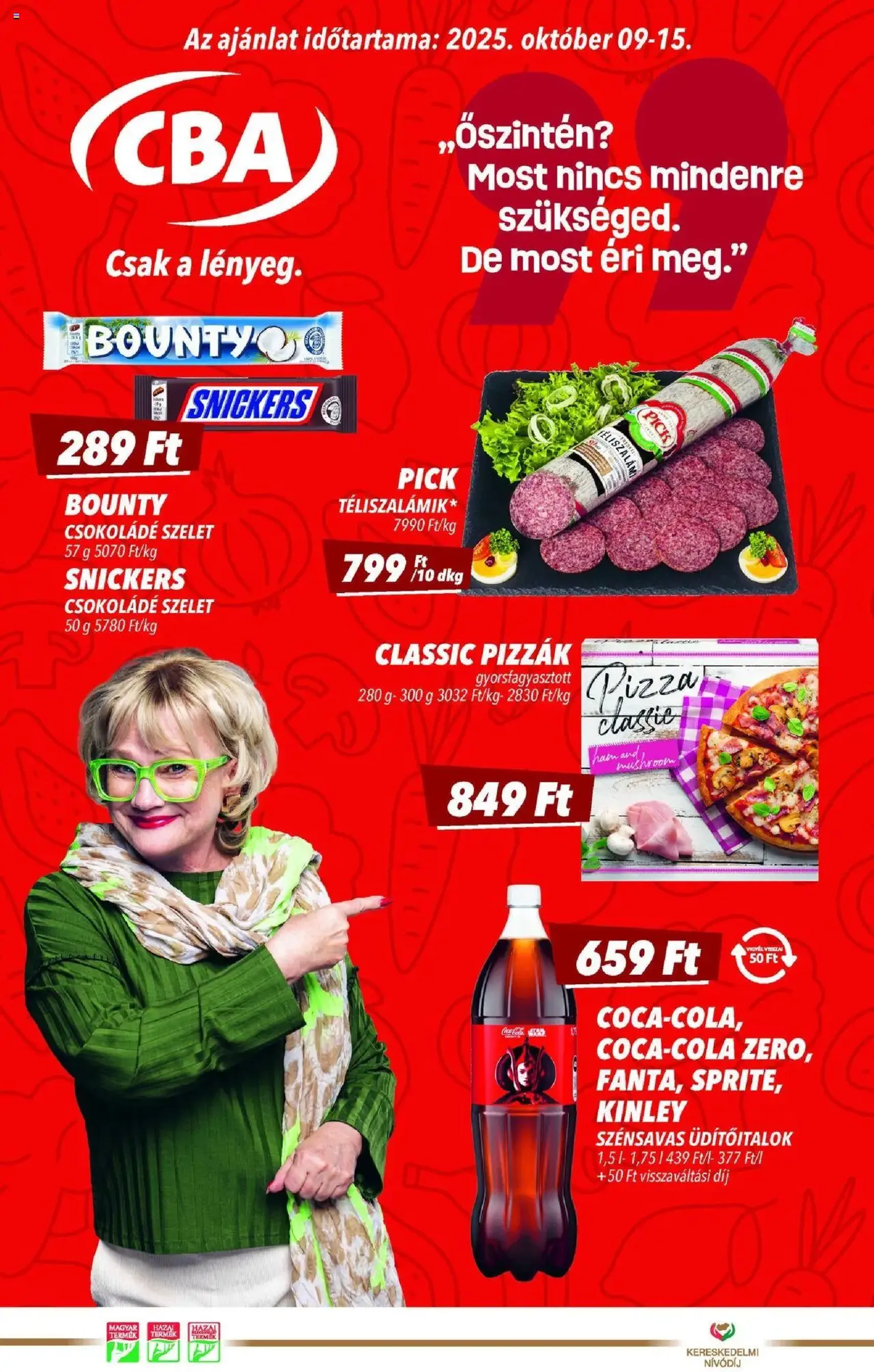 CBA Akciós újság - 2025.10.09. érvényes szórólap 1 oldal 8 oldalból