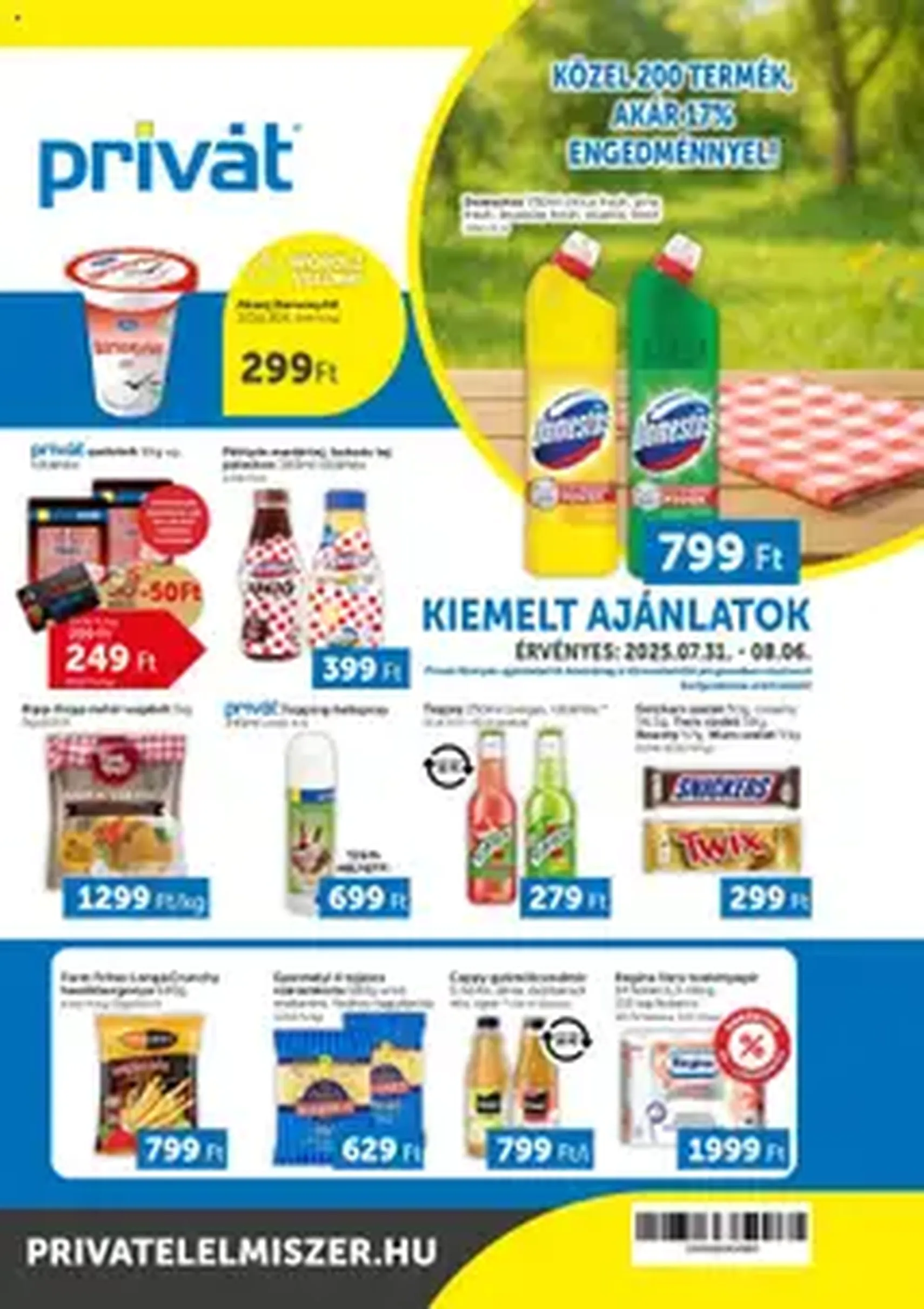 PRIVÁT Akciós újság - 2025.07.31. érvényes szórólap 1 oldal 1 oldalból