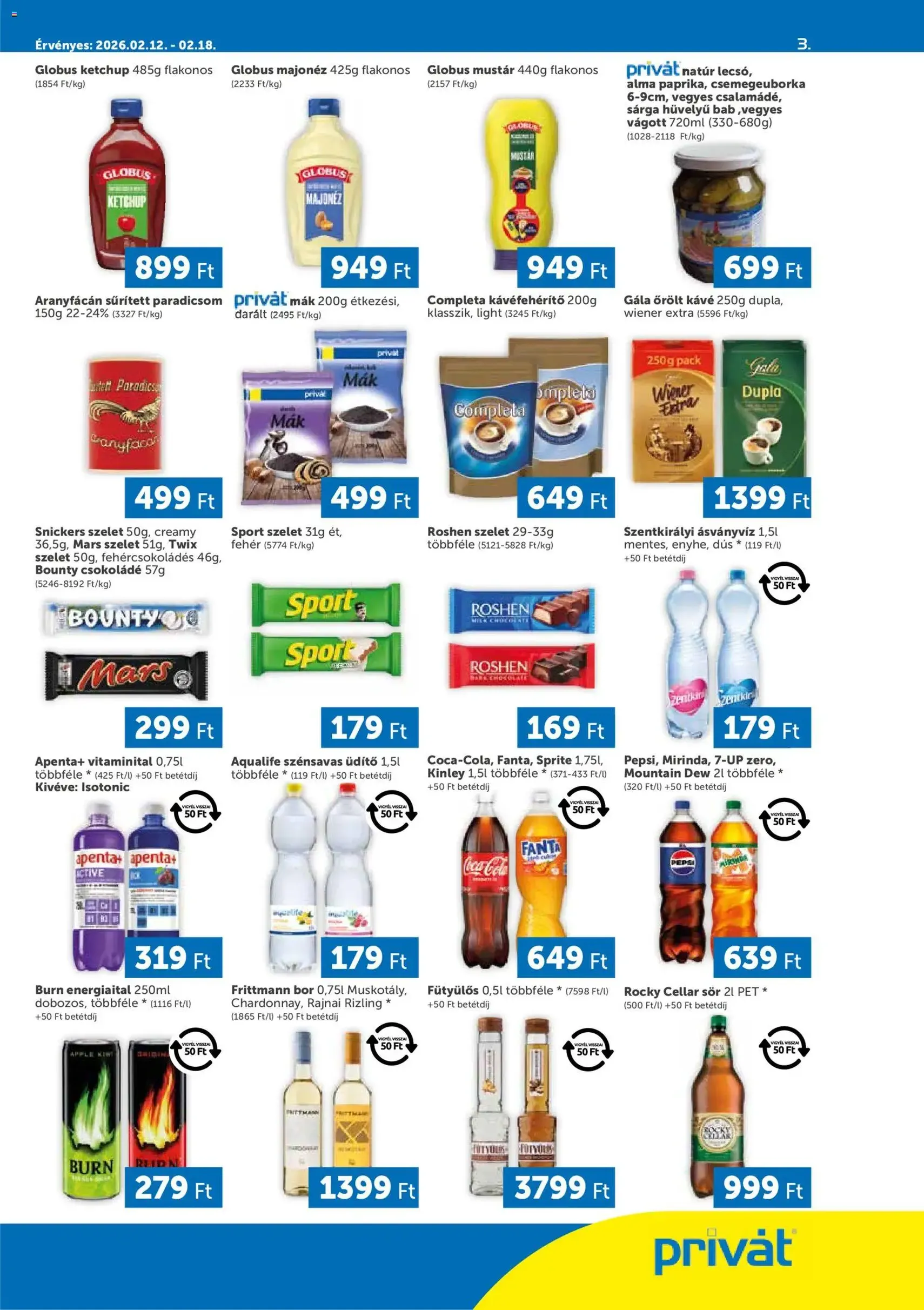 PRIVÁT Akciós újság - 2026.02.12. érvényes szórólap 3 oldal 4 oldalból