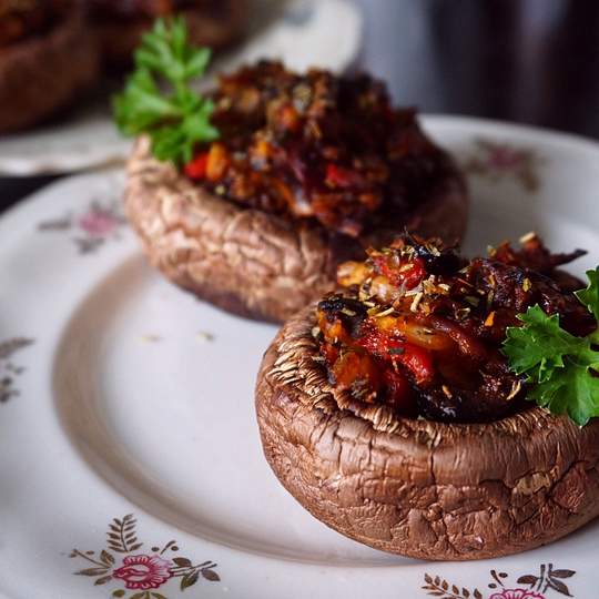 Anteprima ricetta Funghi arrostiti all'aglio e alle erbe al forno