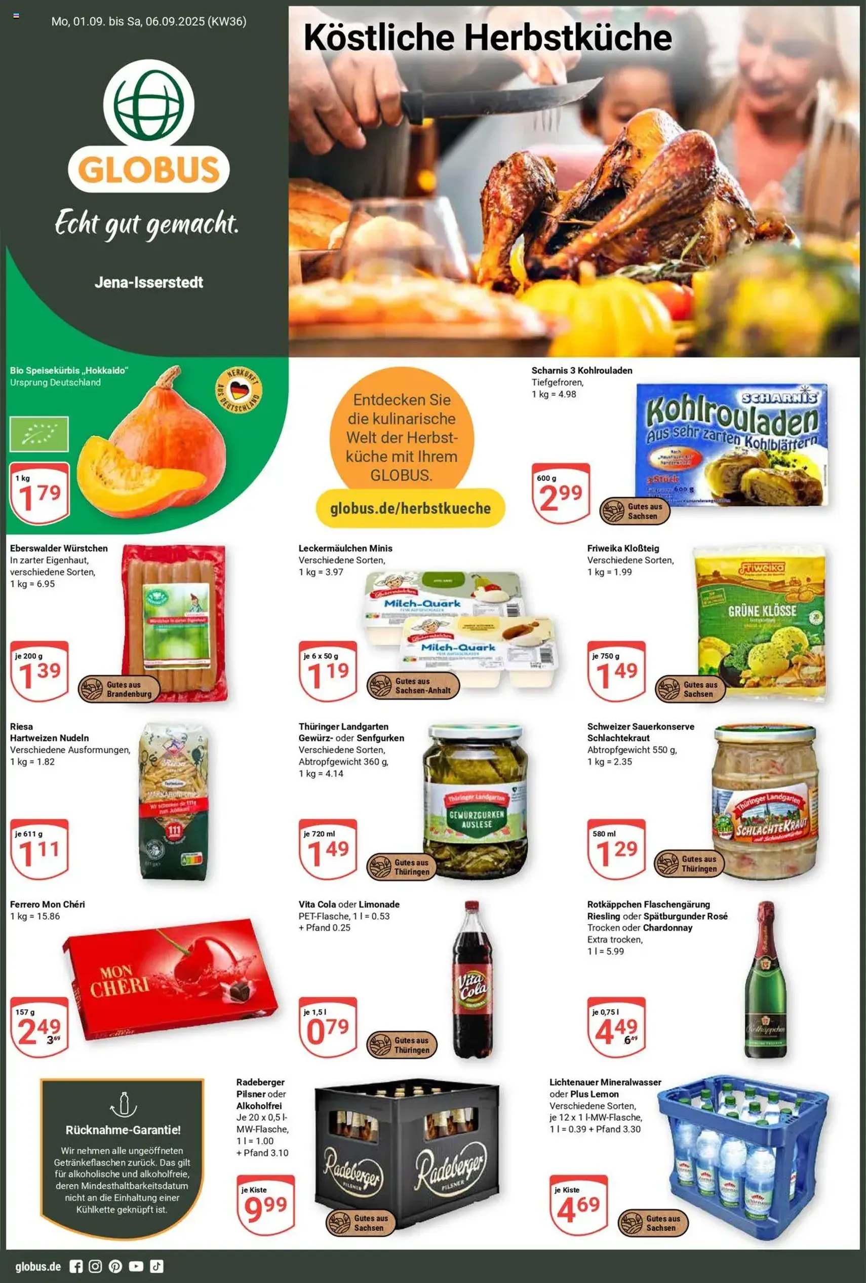 Globus Prospekt - Gültiger Prospekt ab 01.09.2025, Seite 1 von insgesamt 42 Globus Prospekt - Gültiger Prospekt ab 01.09.2025, Seite 1 von insgesamt 42