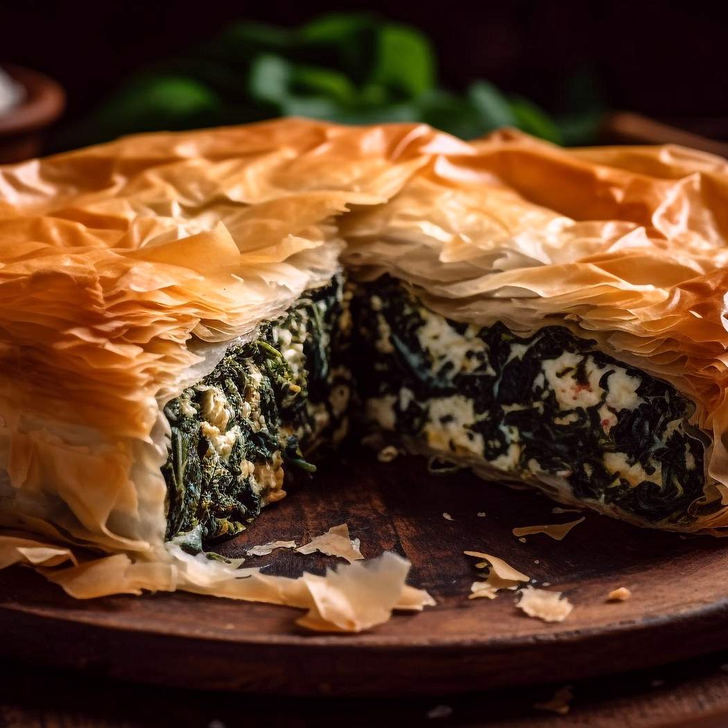 Feta sajtos és spenótos pite leveles tésztával