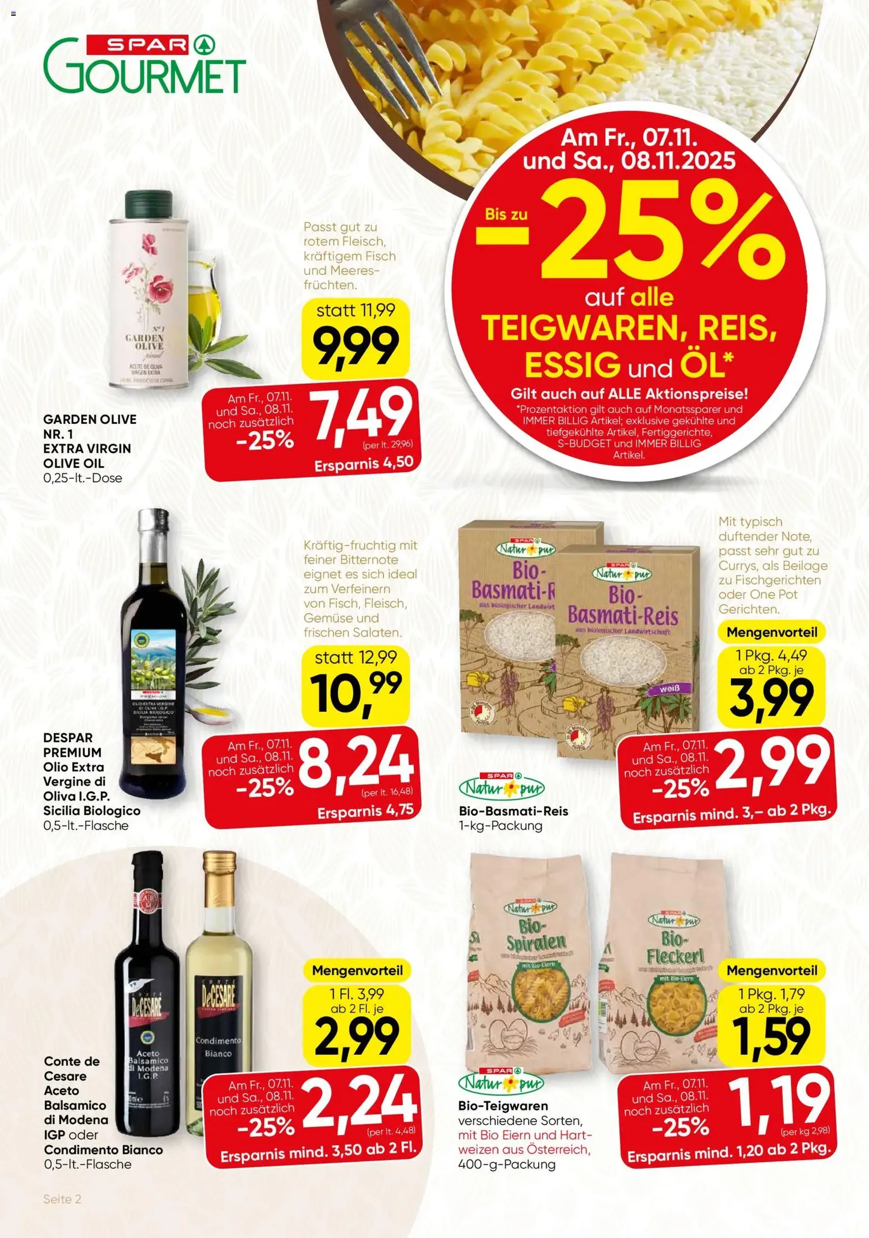 SPAR Gourmet Flugblatt - Gültiger Prospekt ab 06.11.2025, Seite 2 von insgesamt 12