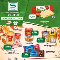 Sintra leták - náhľad letáku platný od 15.10.2026