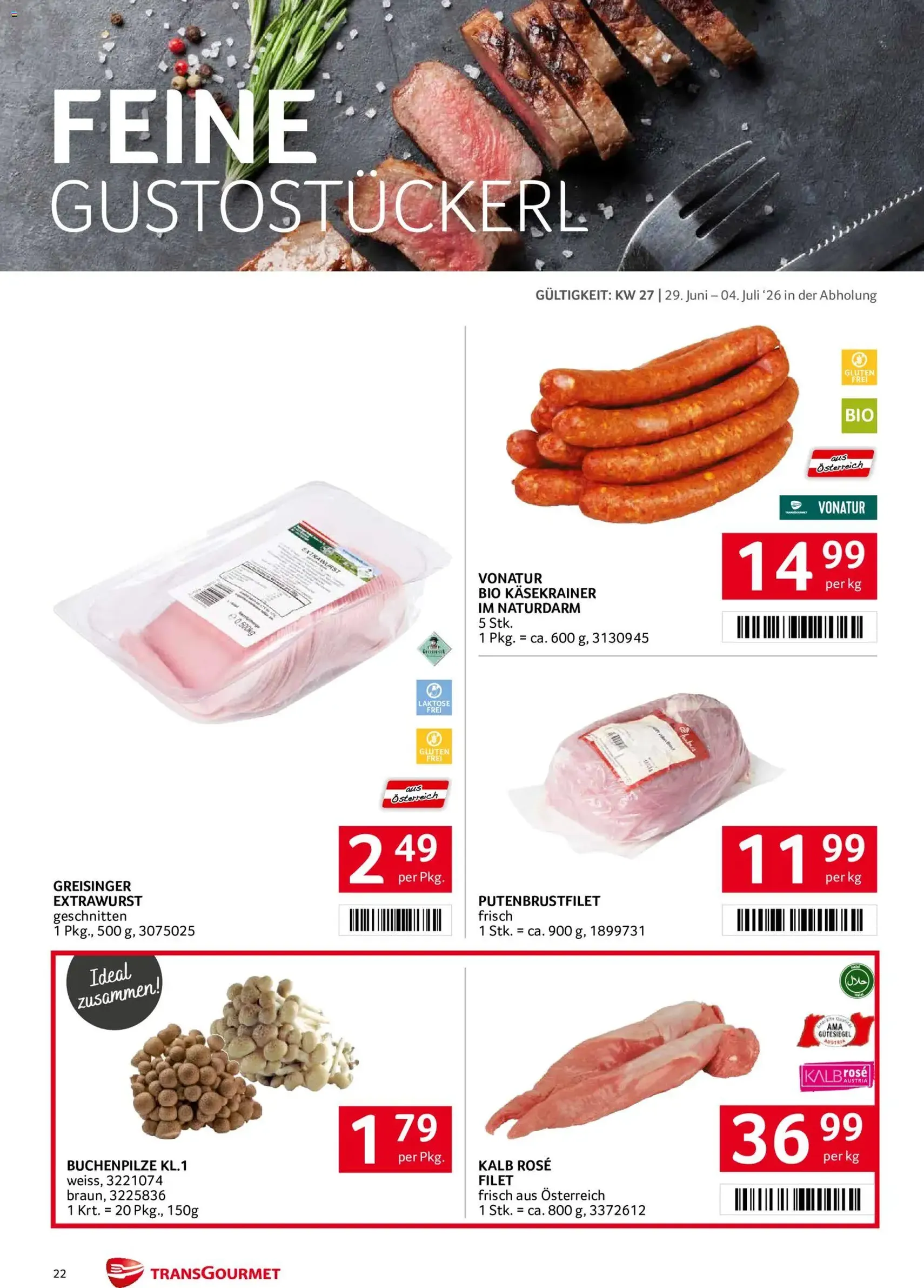 Transgourmet Flugblatt - Gültiger Prospekt ab 29.06.2026, Seite 22 von insgesamt 28