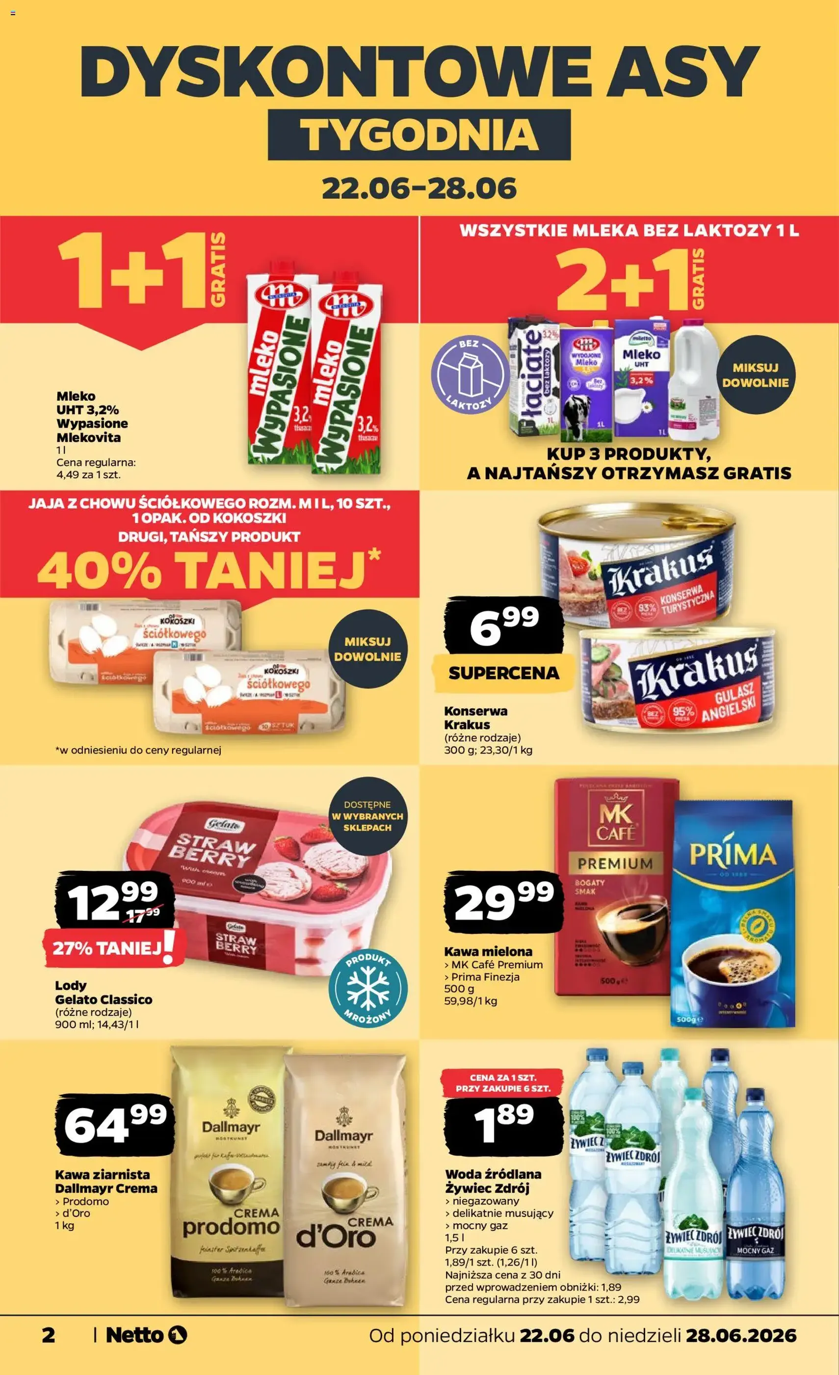 Netto gazetka od poniedziałku spożywcza - ważny gazetka od 22.06.2026 strona 2 z 35