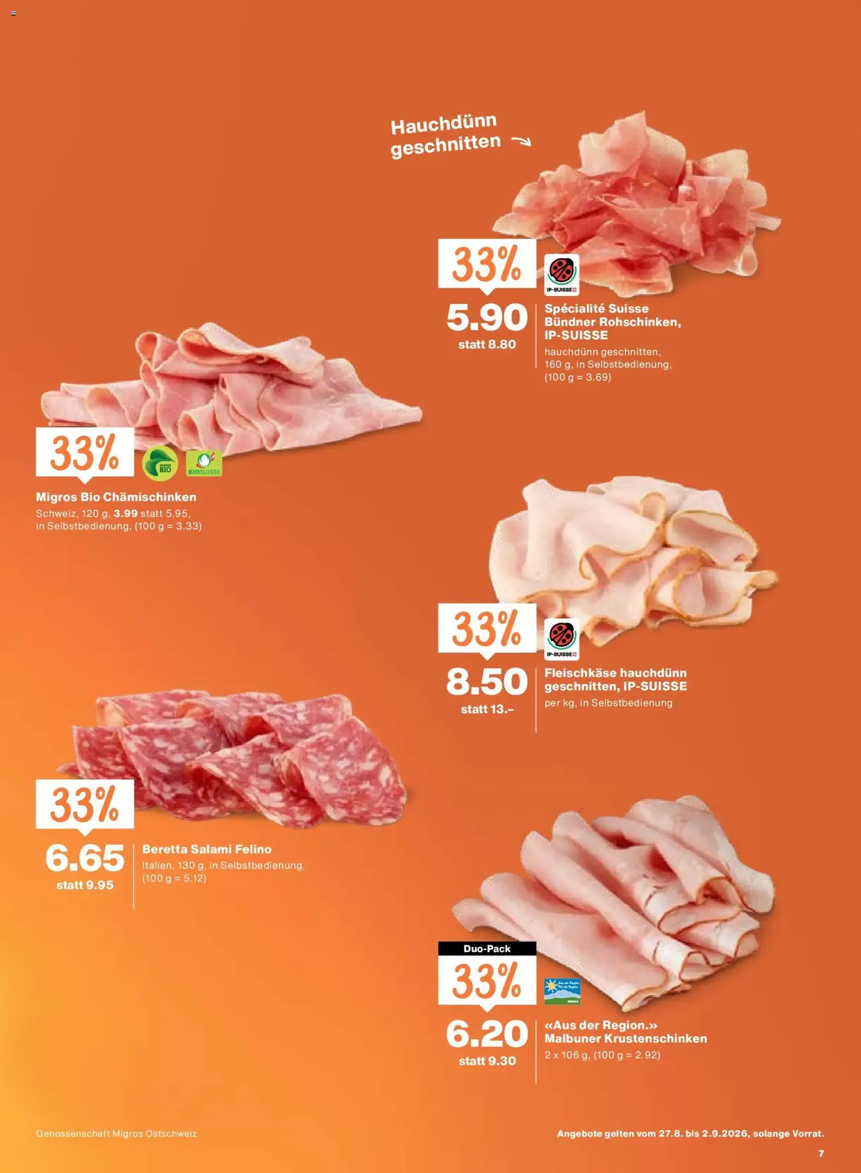 Migros aktionen - Gültiger Prospekt ab 27.08.2026, Seite 7 von insgesamt 20