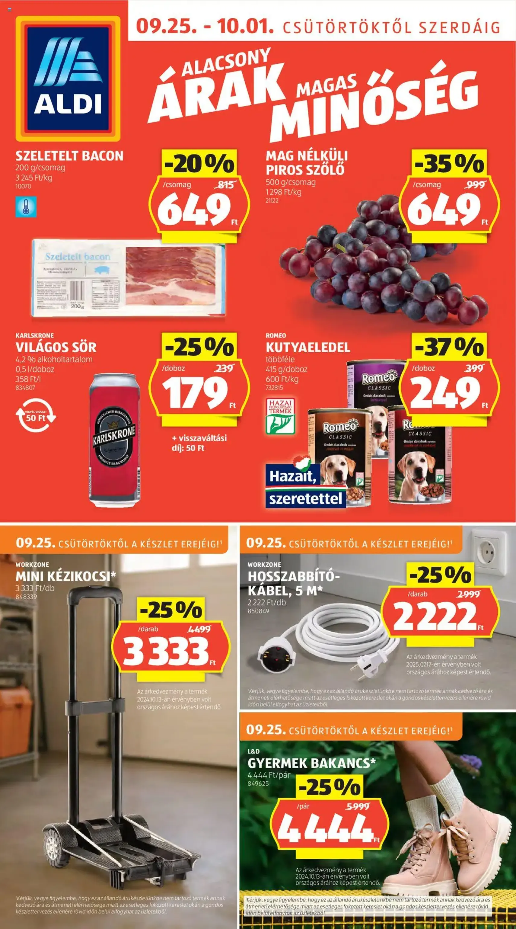 Aldi Akciós újság - 2025.09.25. érvényes szórólap 1 oldal 51 oldalból Aldi Akciós újság - 2025.09.25. érvényes szórólap 1 oldal 51 oldalból