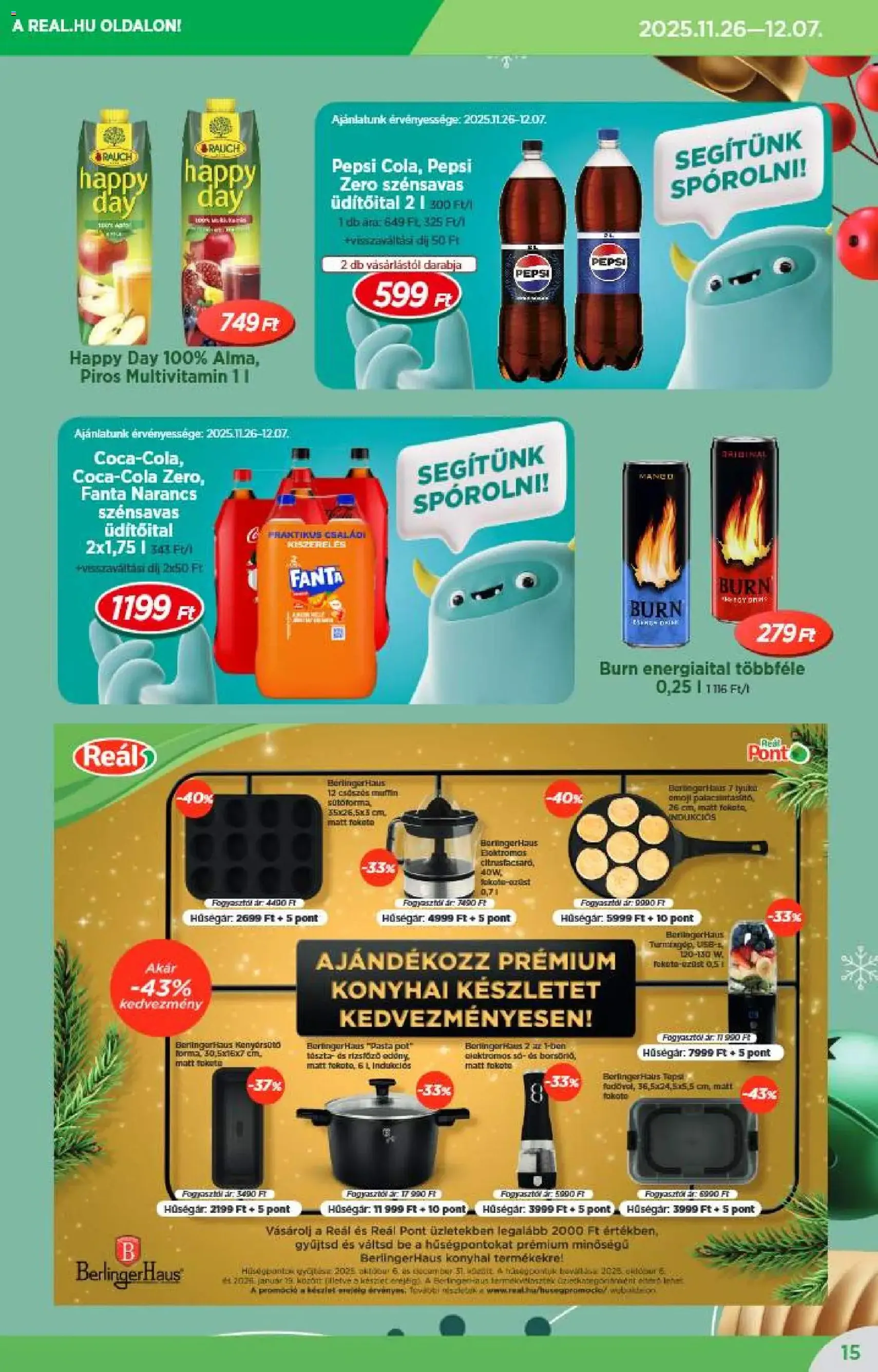 Reál Akciós újság - 2025.11.26. érvényes szórólap 15 oldal 20 oldalból