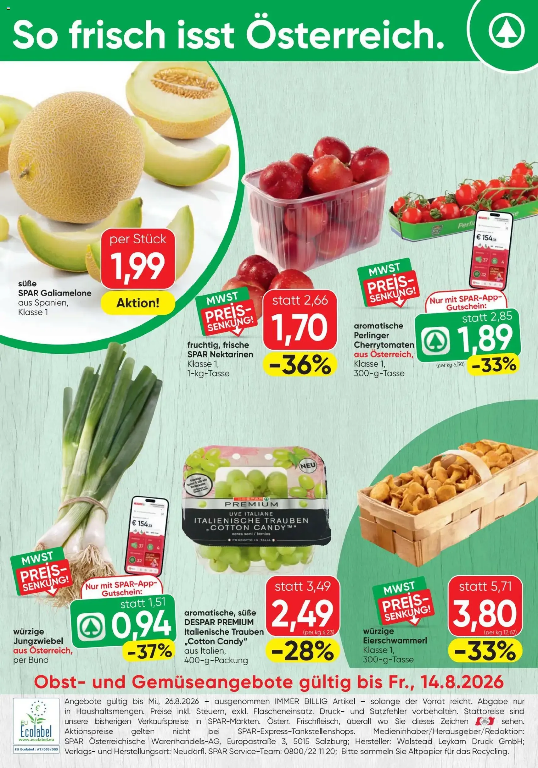Spar - Flugblatt - Gültiger Prospekt ab 13.08.2026, Seite 20 von insgesamt 20