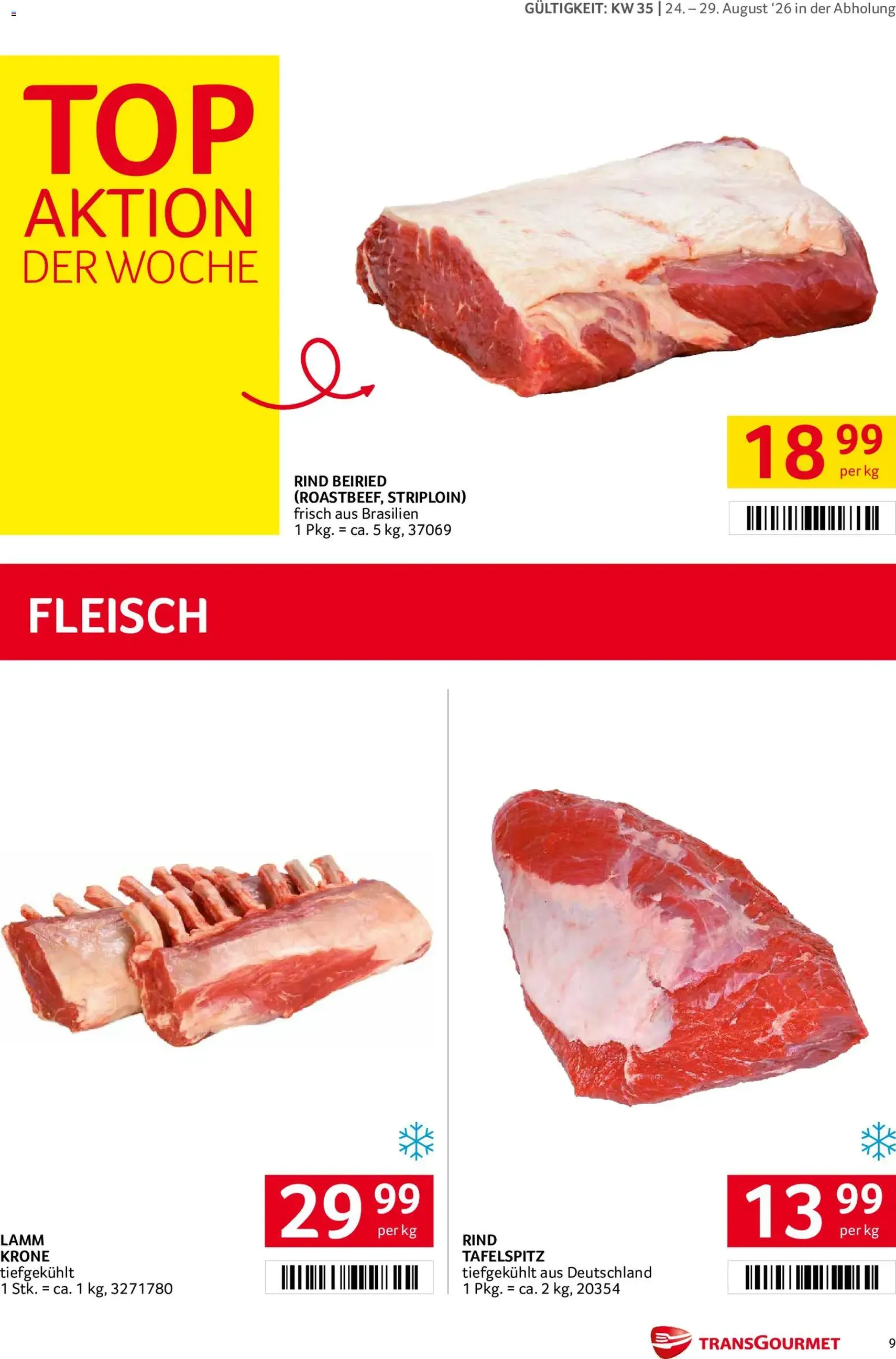 Transgourmet Flugblatt - Gültiger Prospekt ab 24.08.2026, Seite 9 von insgesamt 28