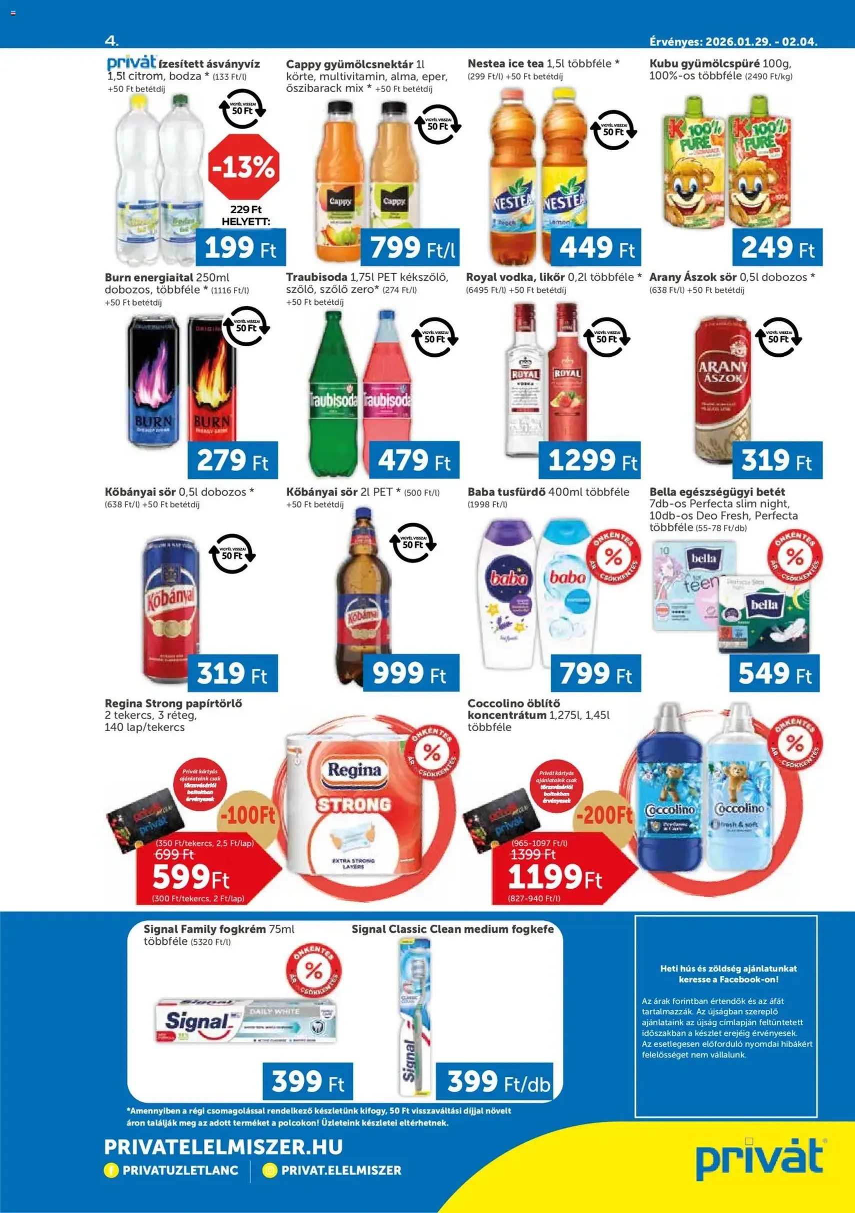 PRIVÁT Akciós újság - 2026.01.29. érvényes szórólap 4 oldal 4 oldalból