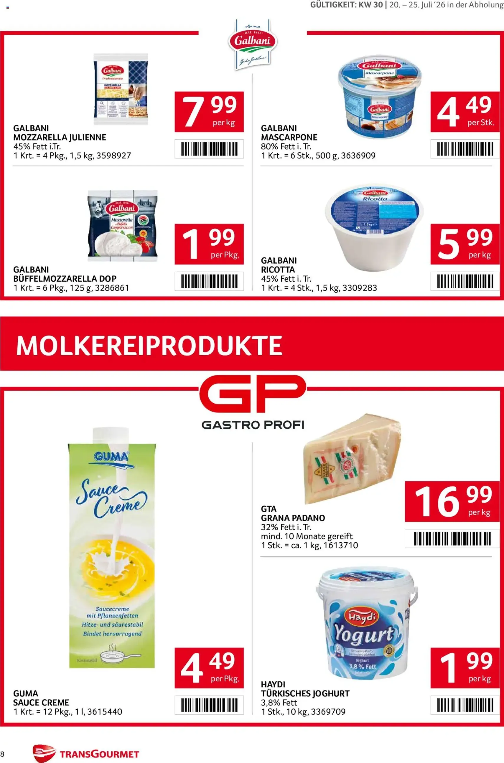 Transgourmet Flugblatt - Gültiger Prospekt ab 20.07.2026, Seite 8 von insgesamt 27