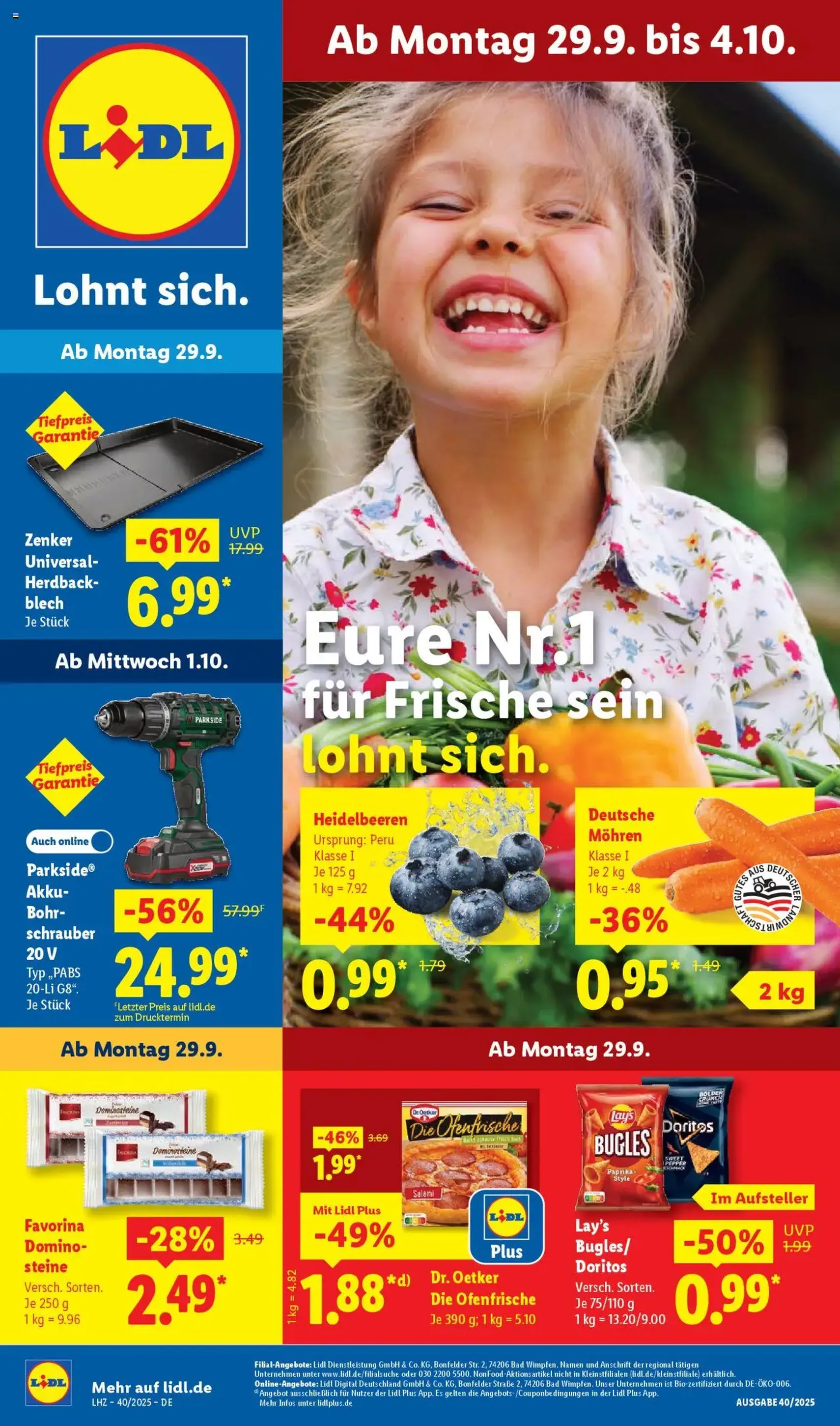 Lidl Prospekt - Gültiger Prospekt ab 29.09.2025, Seite 1 von insgesamt 66