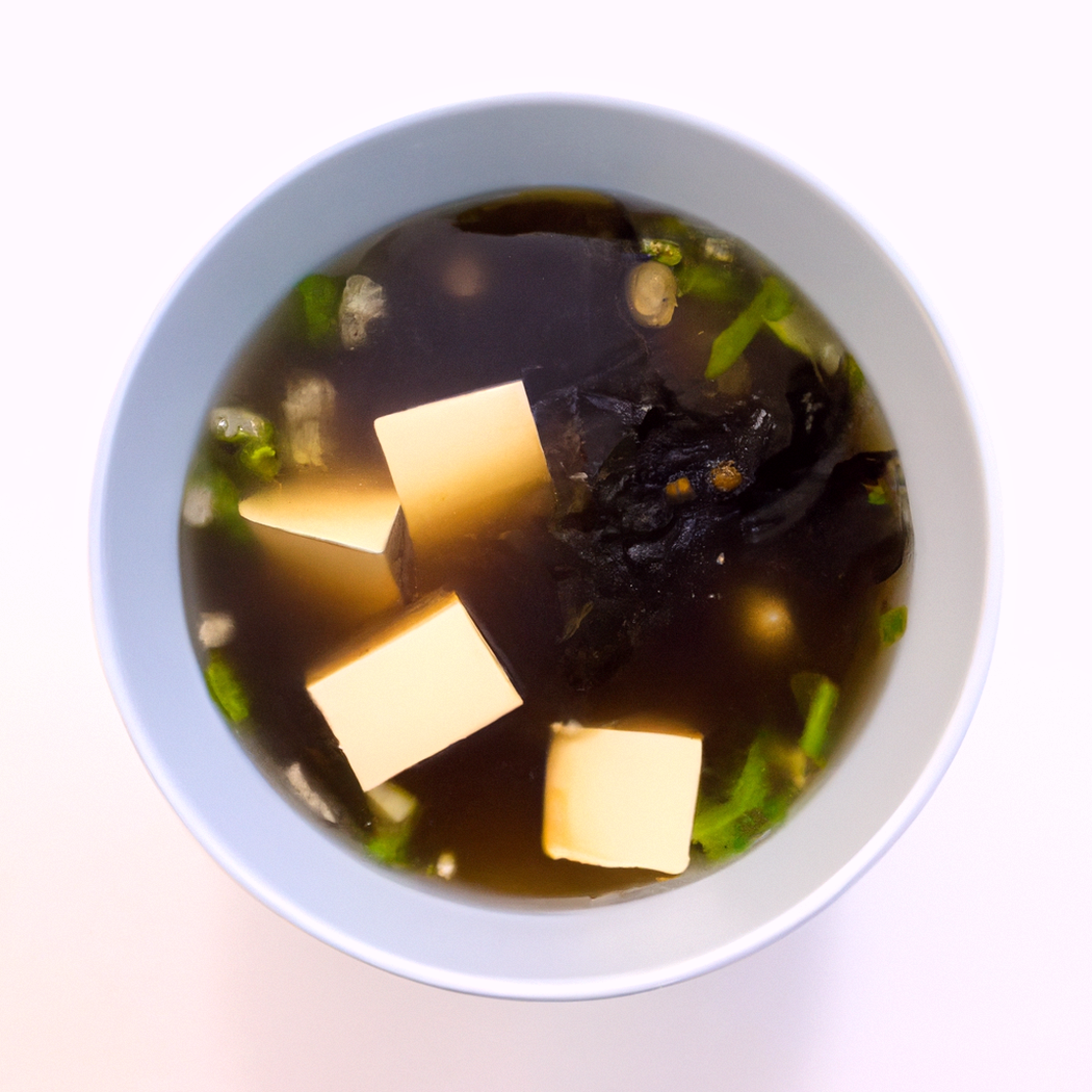 Zuppa di miso con tofu e alghe