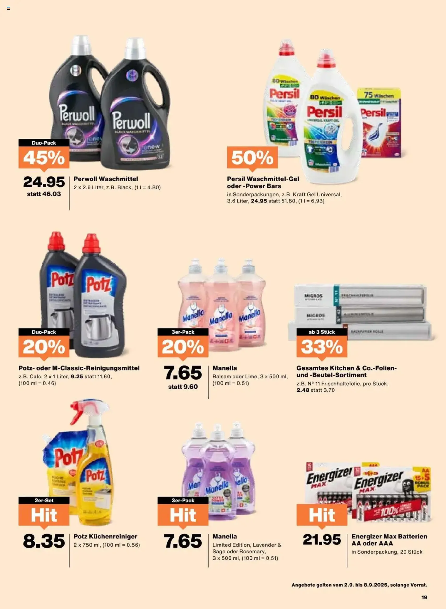 Migros Aktionen - Gültiger Prospekt ab 02.09.2025, Seite 19 von insgesamt 20 Migros Aktionen - Gültiger Prospekt ab 02.09.2025, Seite 19 von insgesamt 20
