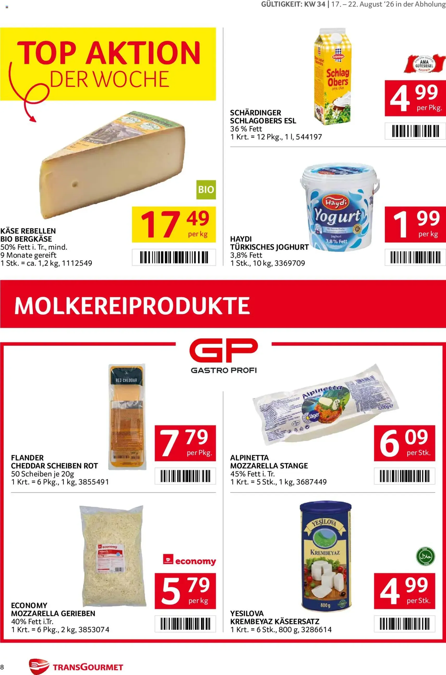 Transgourmet Flugblatt - Gültiger Prospekt ab 17.08.2026, Seite 8 von insgesamt 27