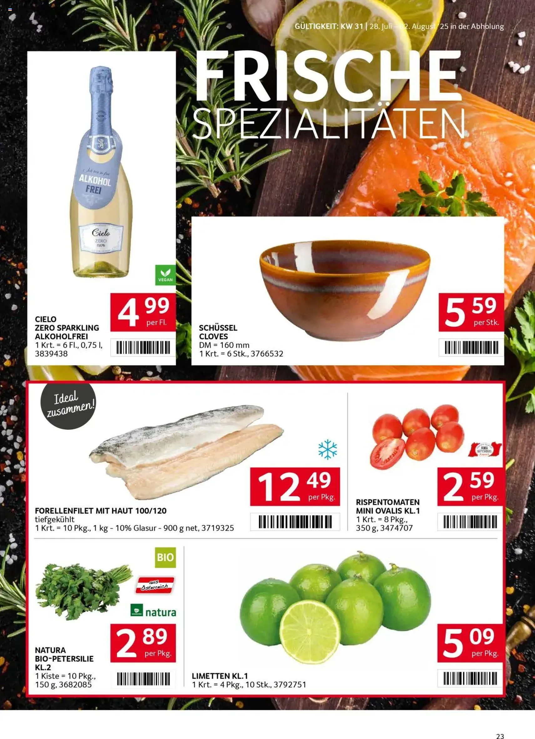 Transgourmet Flugblatt - Gültiger Prospekt ab 27.07.2025, Seite 23 von insgesamt 28 Transgourmet Flugblatt - Gültiger Prospekt ab 27.07.2025, Seite 23 von insgesamt 28