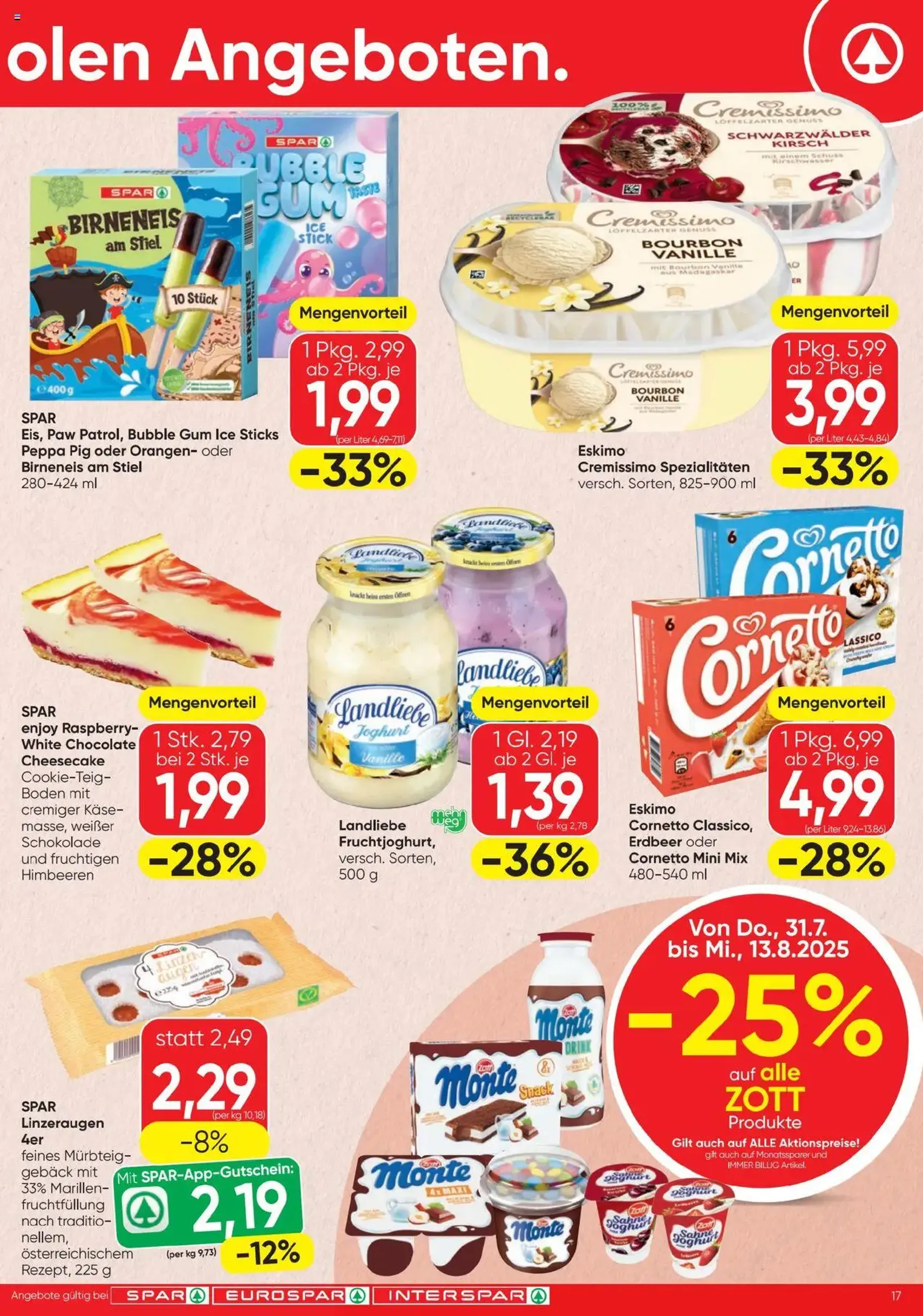Spar Flugblatt - Gültiger Prospekt ab 31.07.2025, Seite 17 von insgesamt 20 Spar Flugblatt - Gültiger Prospekt ab 31.07.2025, Seite 17 von insgesamt 20