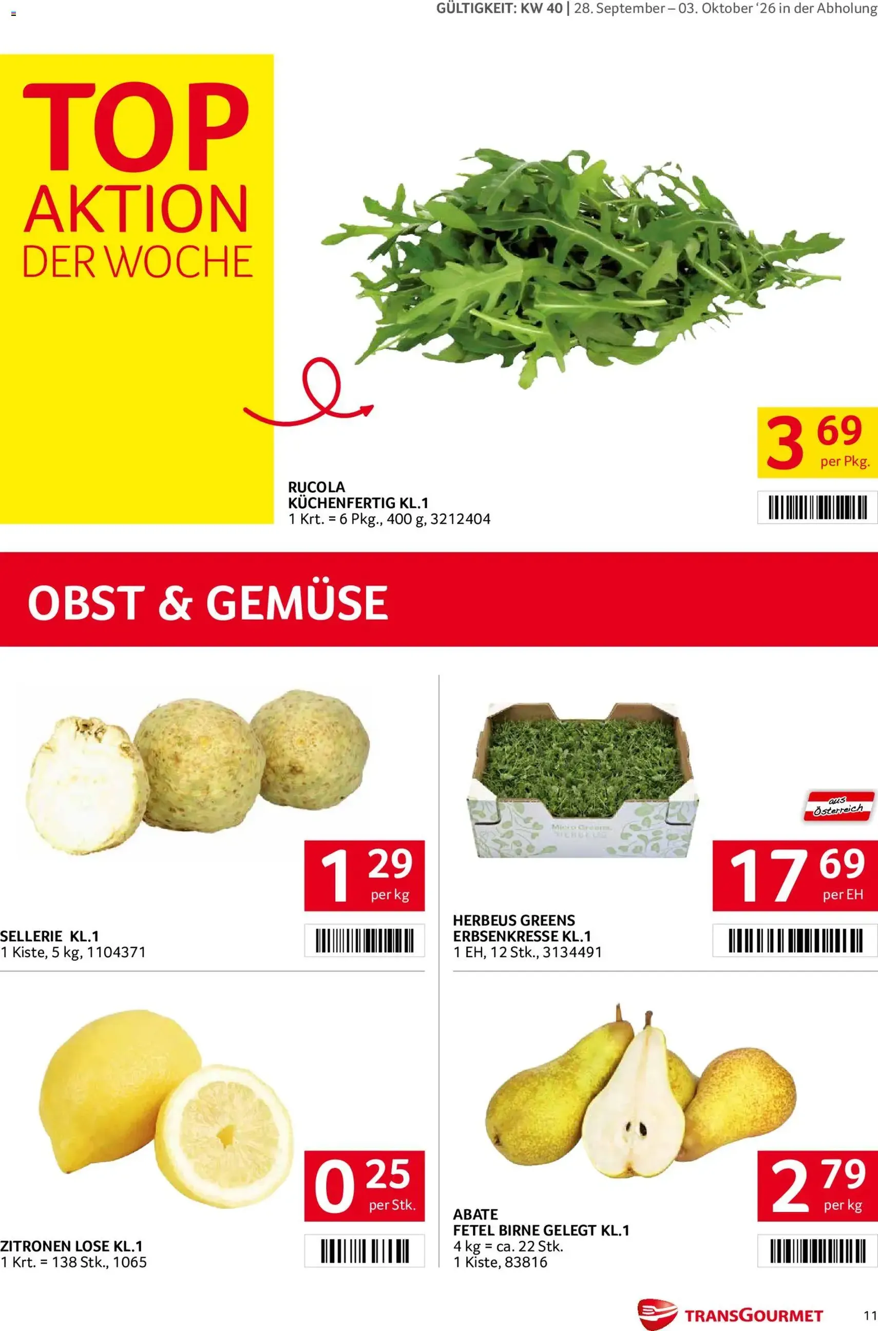 Transgourmet Flugblatt - Gültiger Prospekt ab 28.09.2026, Seite 11 von insgesamt 28