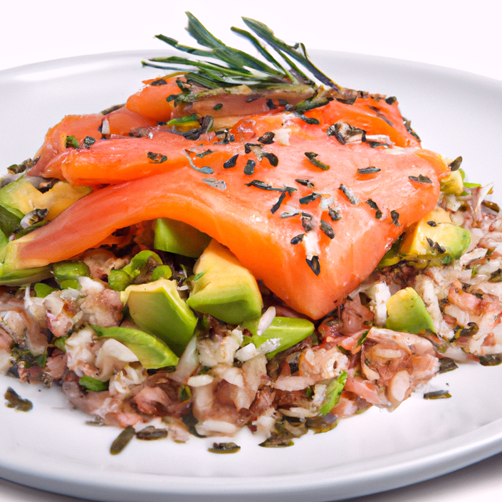 Farro con salmone e avocado